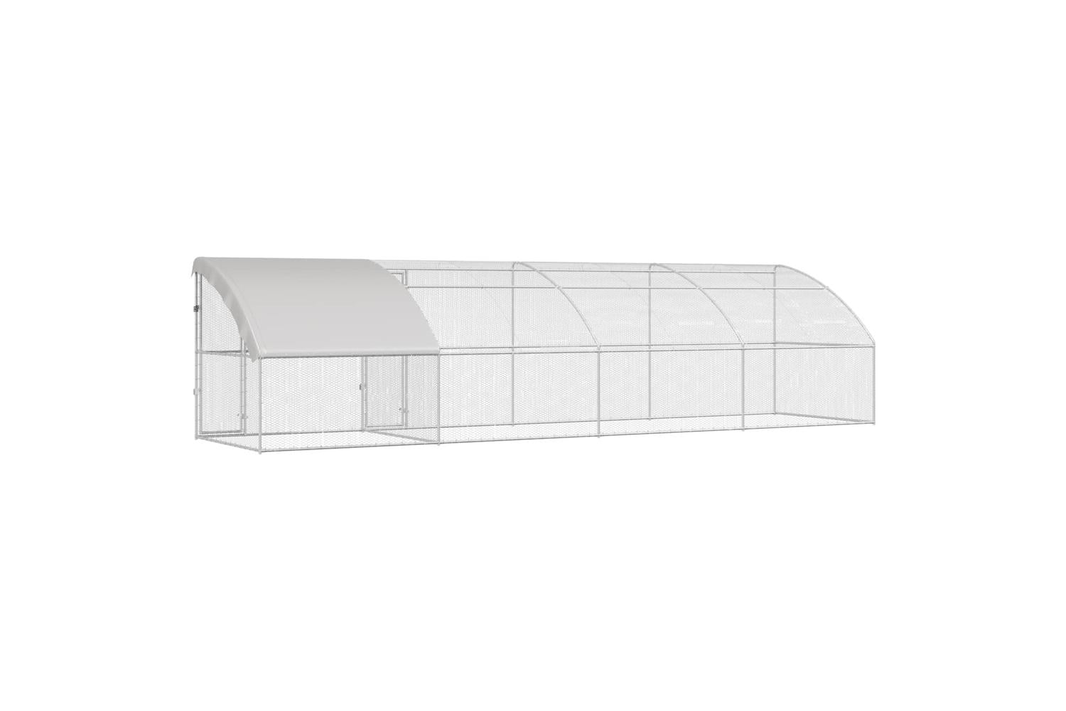 Vidaxl Chicken Cage 4 Pcs Silver 800 X 200 X 200 Cm Steel And Pe-9
