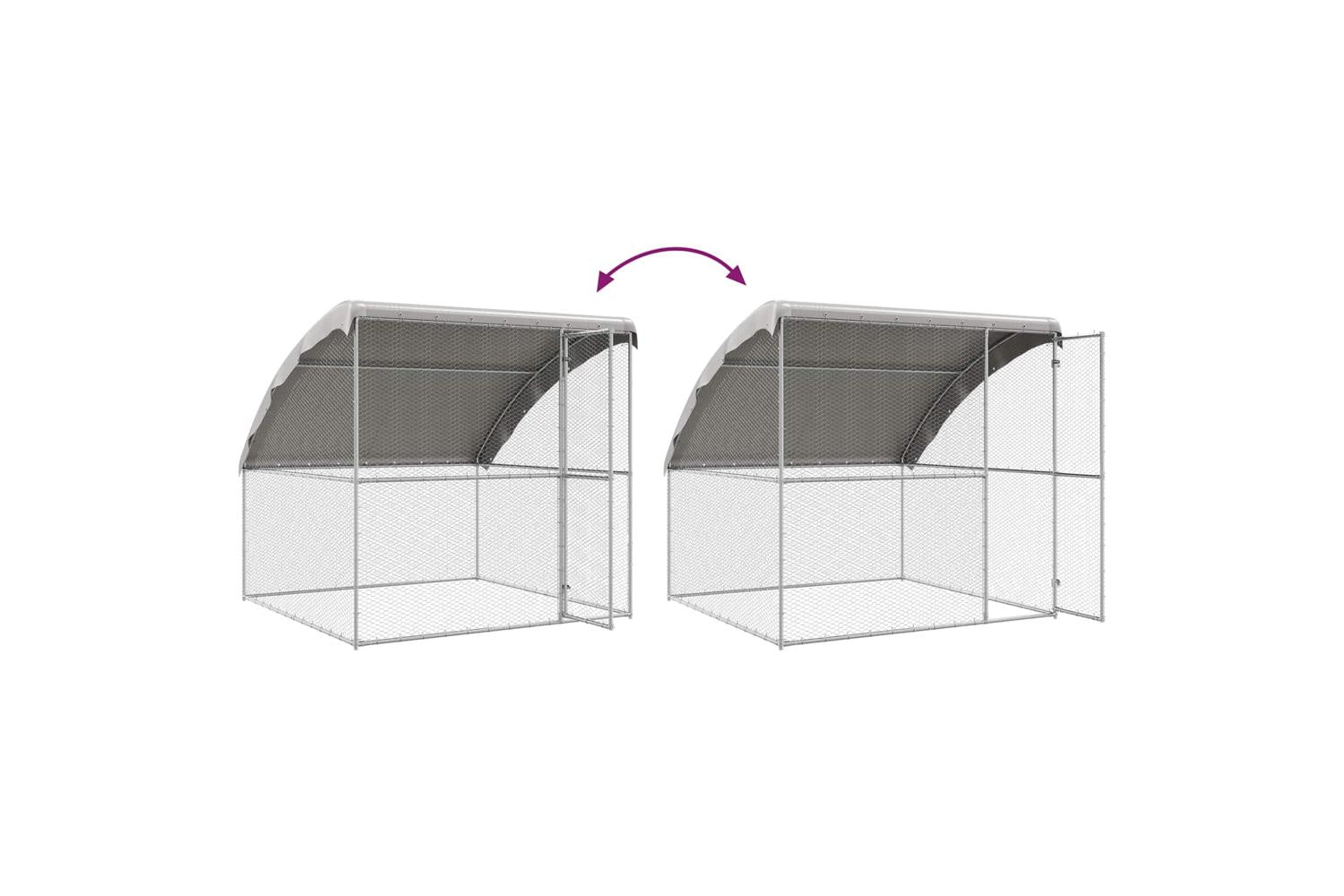 Vidaxl Chicken Cage 4 Pcs Silver 800 X 200 X 200 Cm Steel And Pe-10