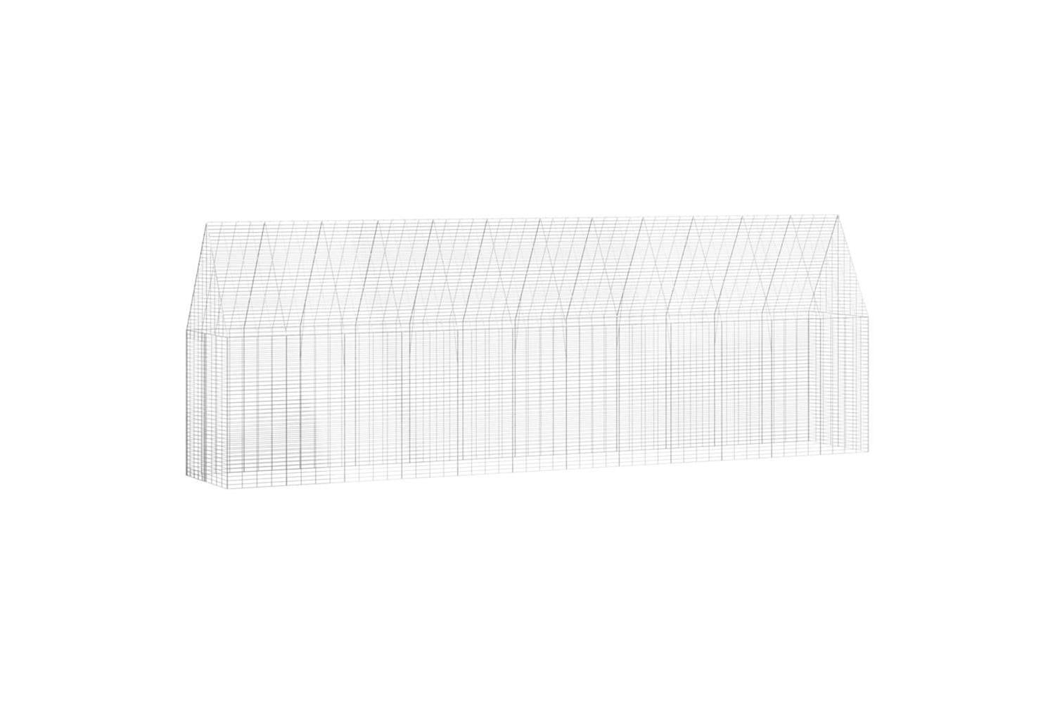 Vidaxl Chicken Cage 2 Pcs Silver 600 X 100 X 210 Cm Galvanised Steel-2