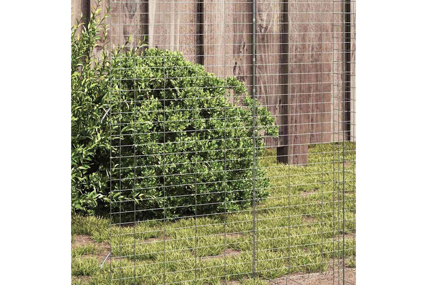 Vidaxl Chicken Cage 2 Pcs Silver 600 X 100 X 210 Cm Galvanised Steel-5
