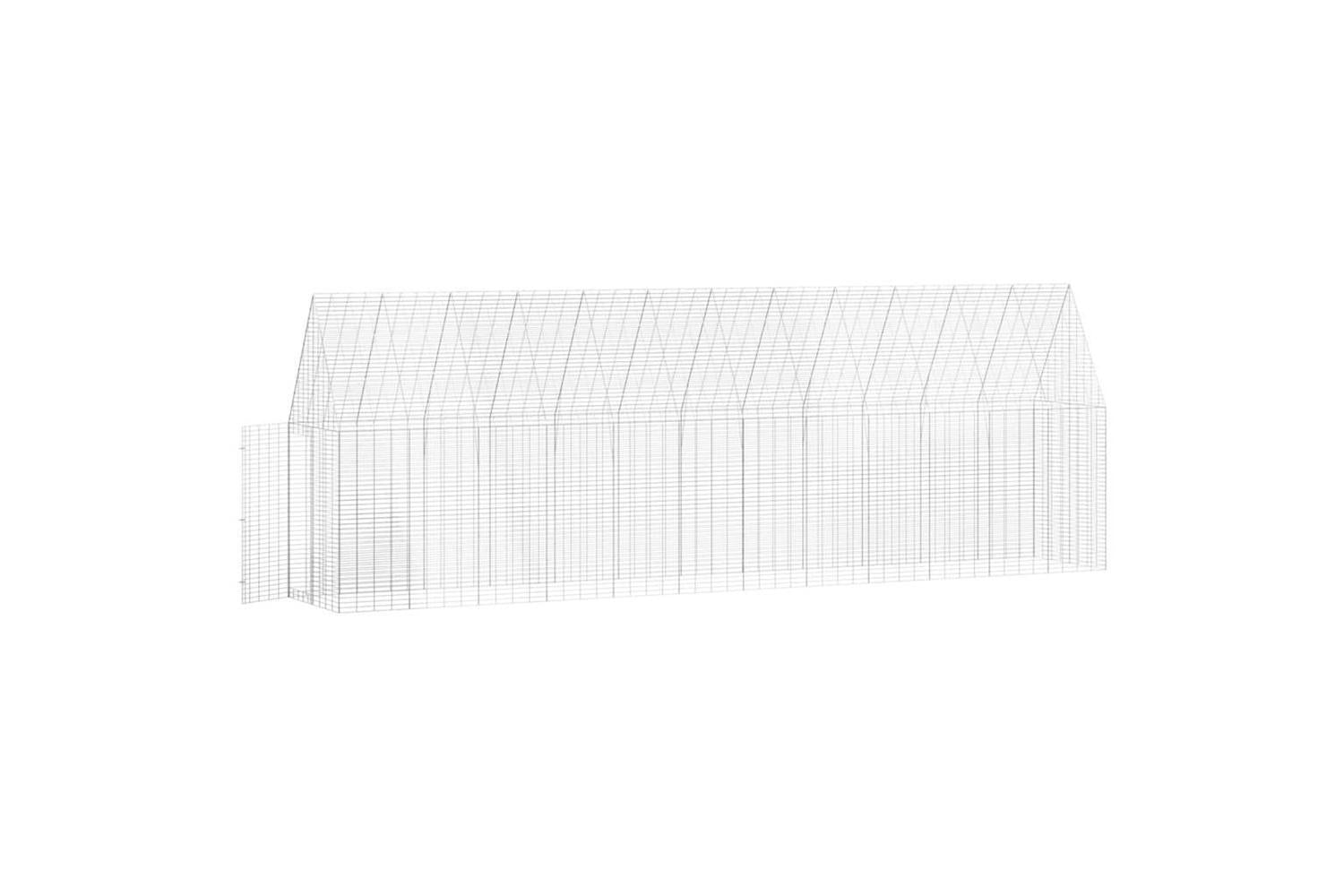 Vidaxl Chicken Cage 2 Pcs Silver 600 X 100 X 210 Cm Galvanised Steel-6
