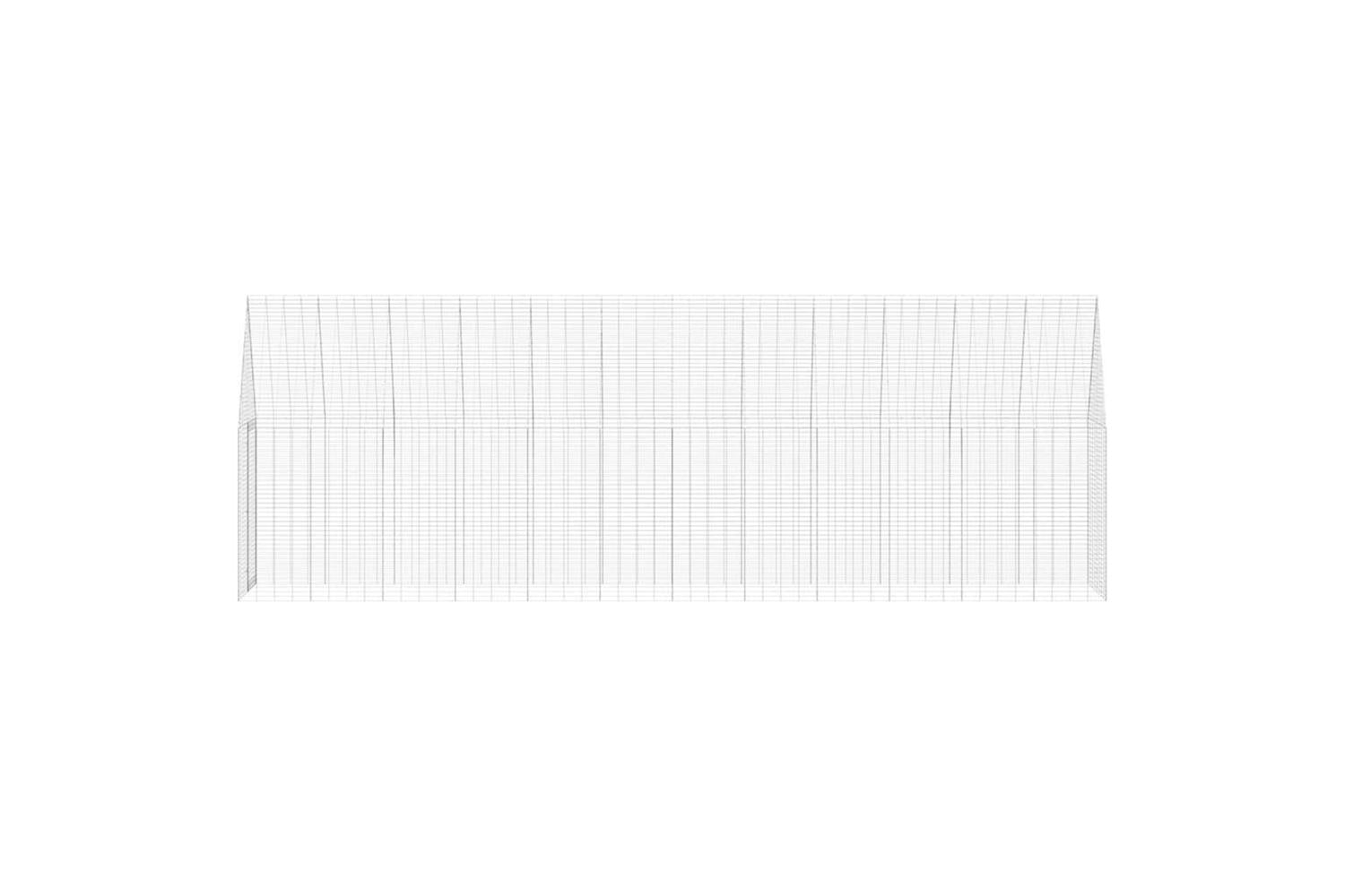 Vidaxl Chicken Cage 2 Pcs Silver 600 X 100 X 210 Cm Galvanised Steel-7