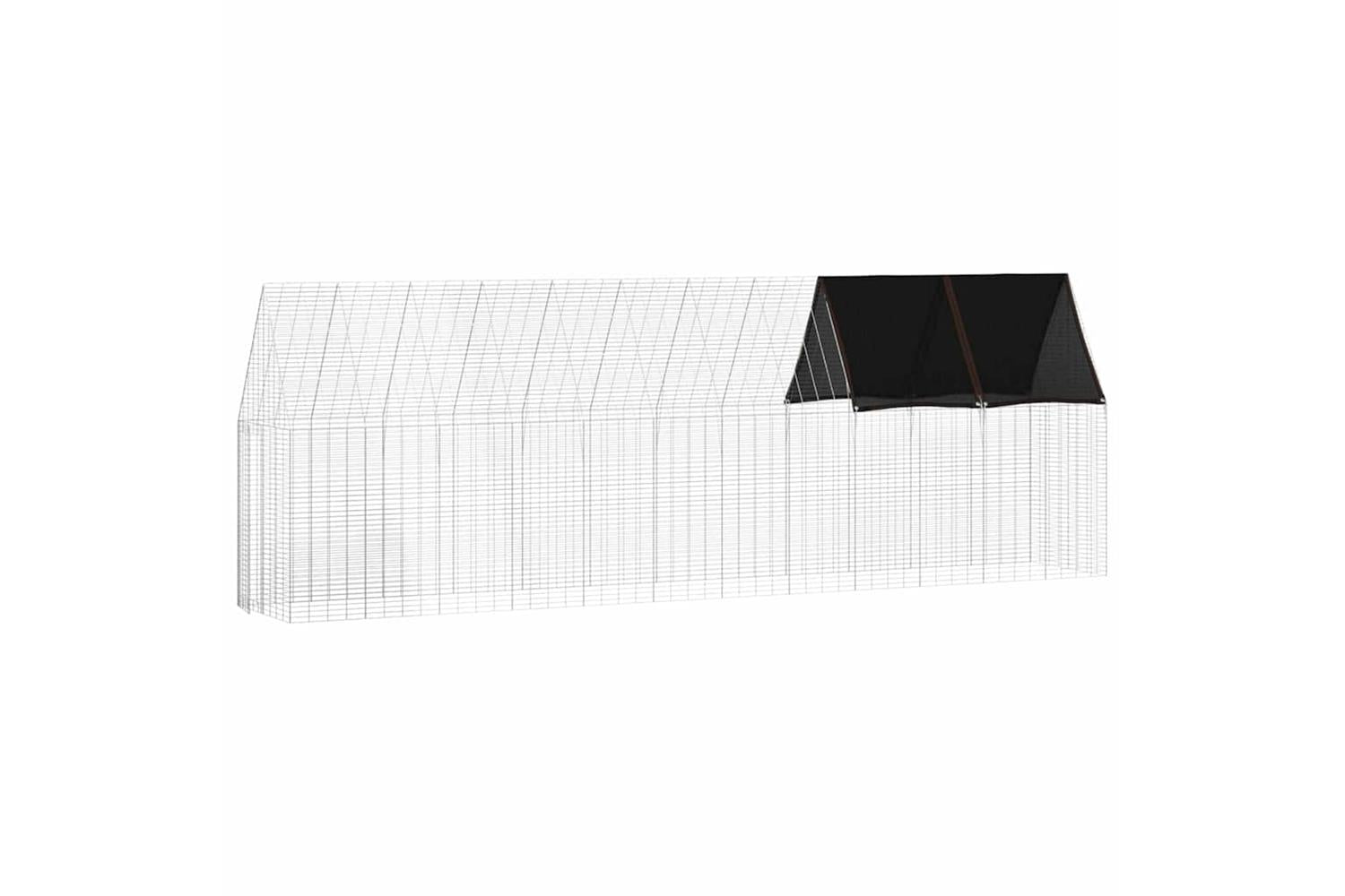 Vidaxl Chicken Cage 2 Pcs Silver 600 X 100 X 210 Cm Galvanised Steel