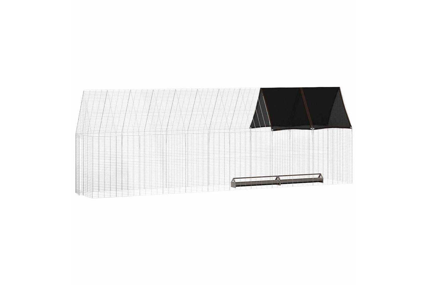 Vidaxl Chicken Cage 2 Pcs Silver 600 X 100 X 210 Cm Galvanised Steel-3