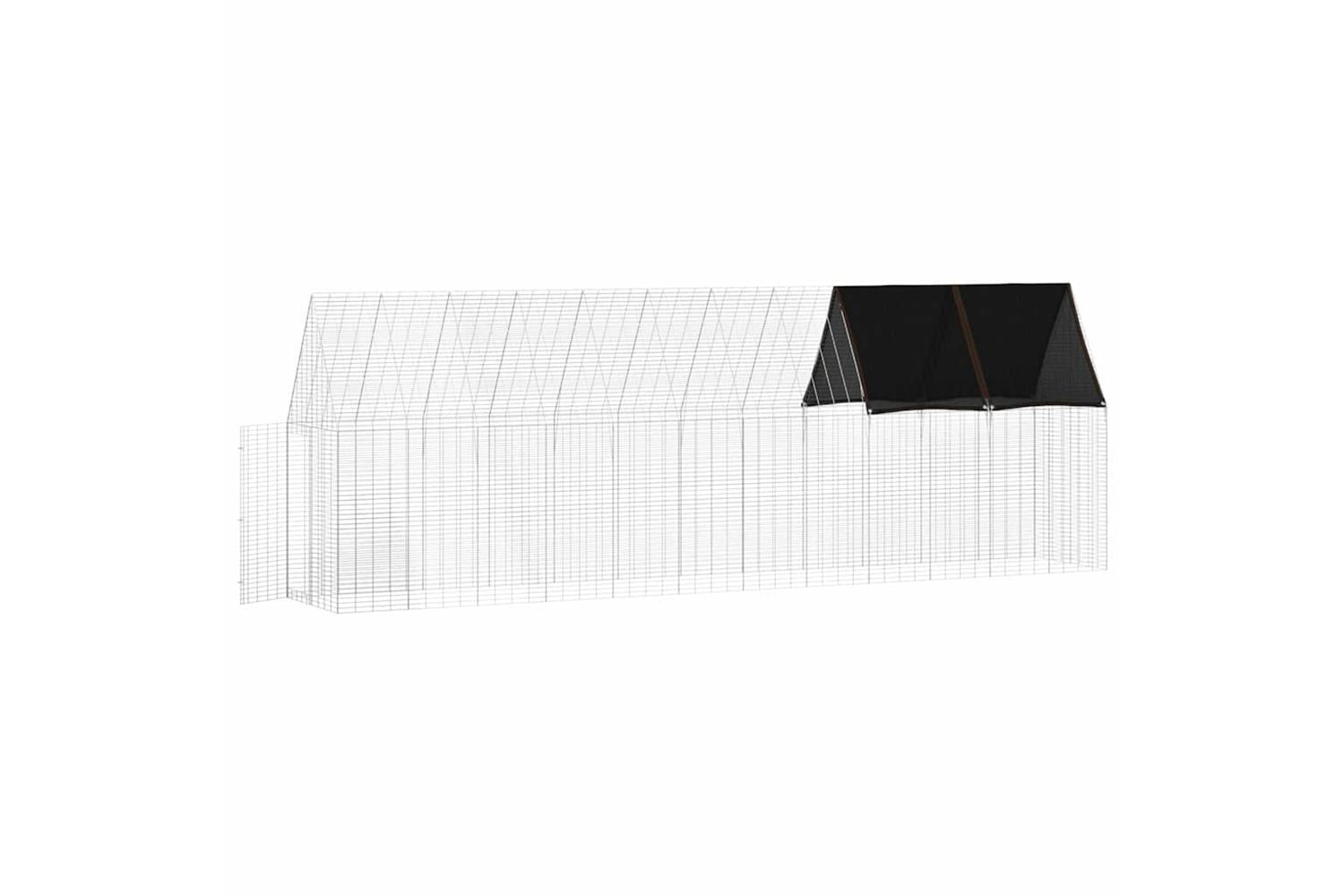 Vidaxl Chicken Cage 2 Pcs Silver 600 X 100 X 210 Cm Galvanised Steel-6