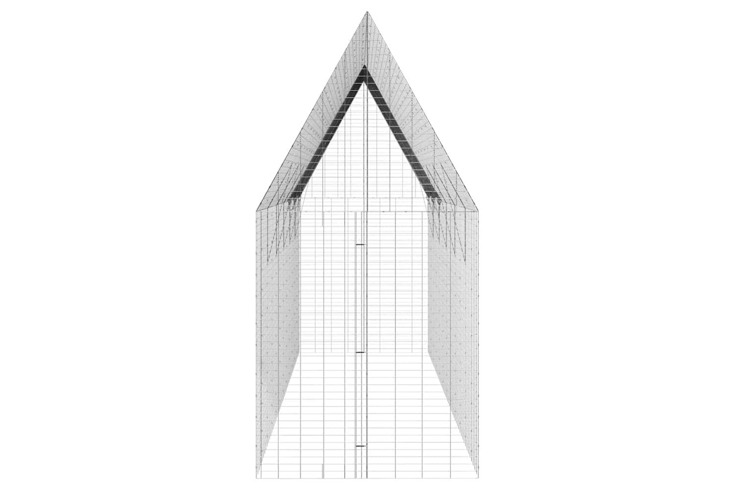 Vidaxl Chicken Cage 2 Pcs Silver 600 X 100 X 210 Cm Galvanised Steel-9
