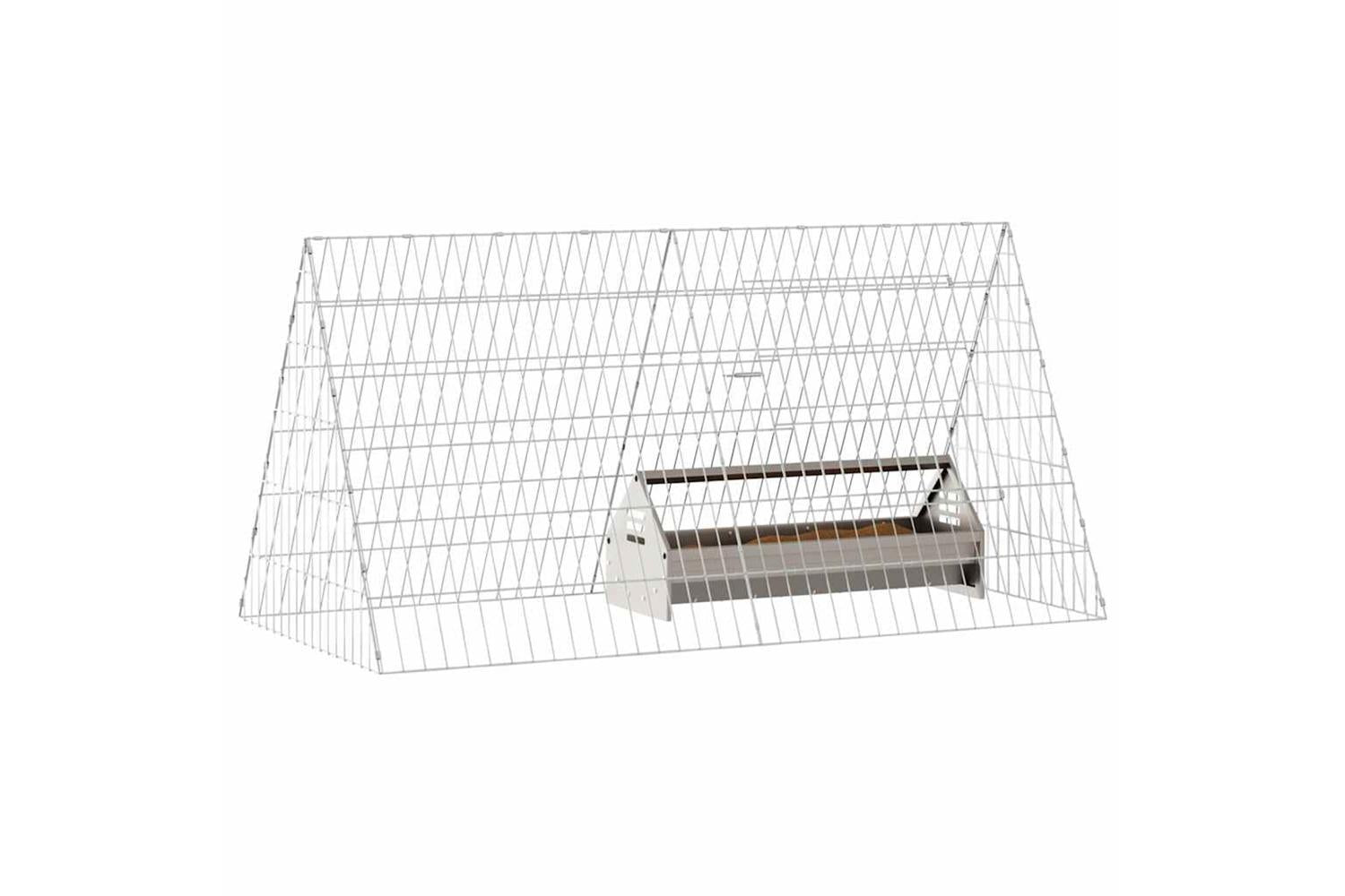 Vidaxl Chicken Cage Silver 110 X 55 X 55 Cm Galvanised Steel-3