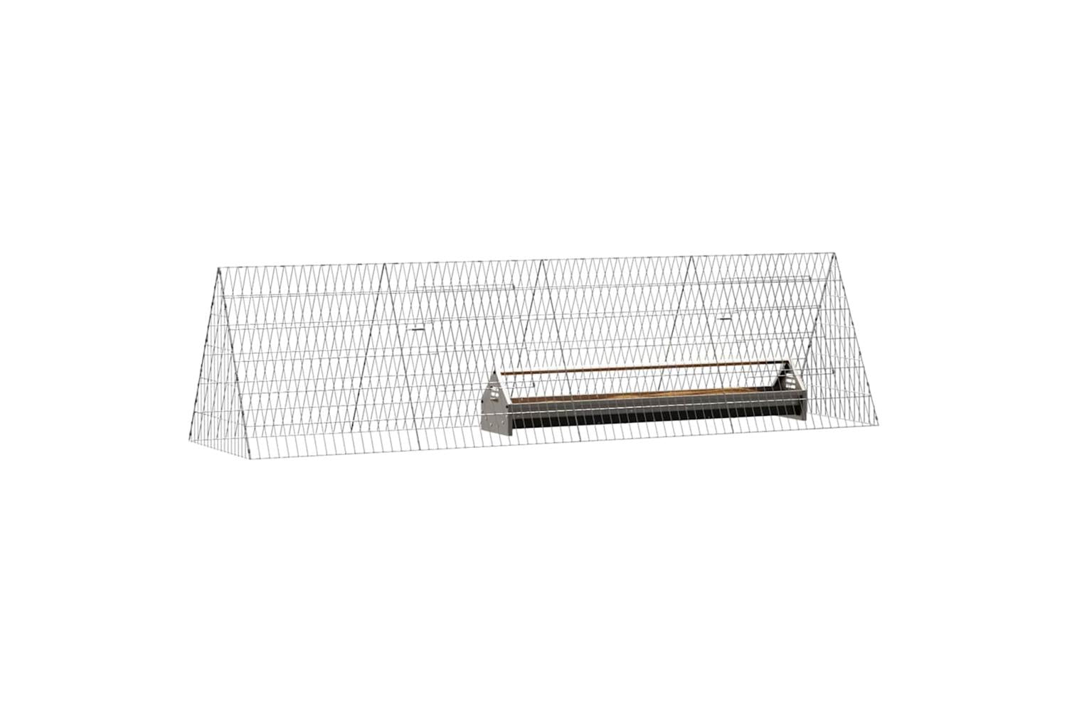Vidaxl Chicken Cage Silver 215 X 55 X 55 Cm Galvanised Steel-3