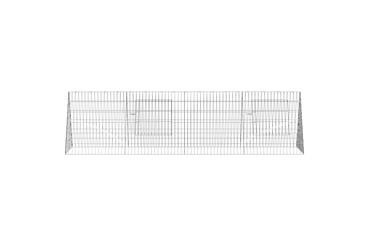 Vidaxl Chicken Cage Silver 215 X 55 X 55 Cm Galvanised Steel-6