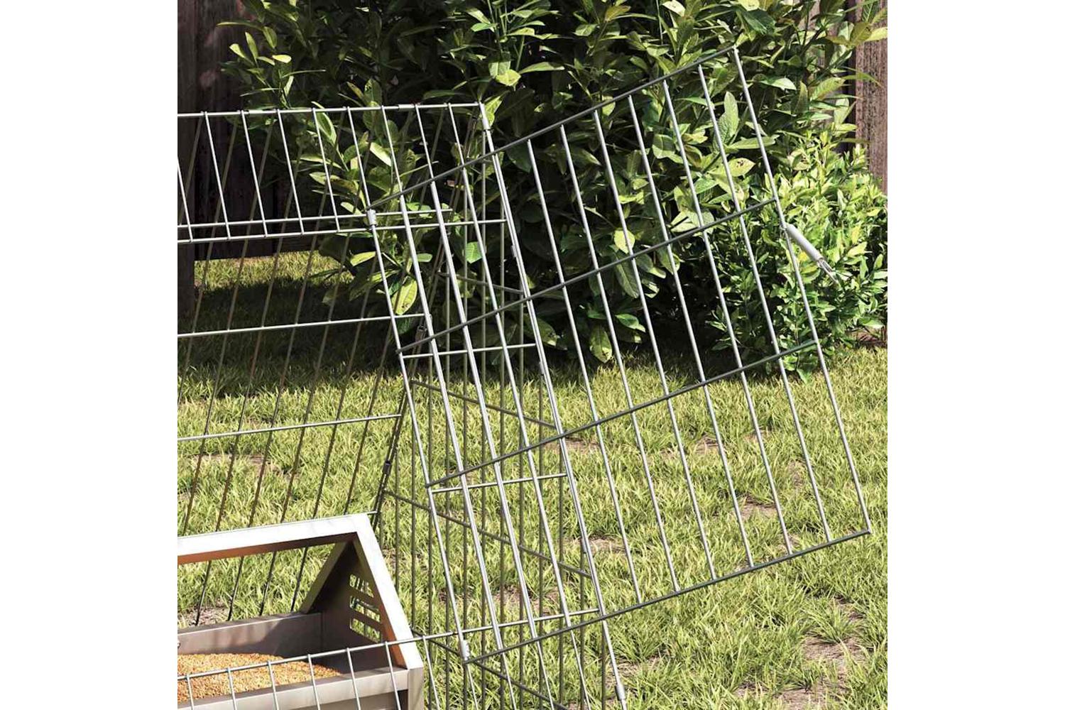 Vidaxl Chicken Cage Silver 430 X 55 X 55 Cm Galvanised Steel-4