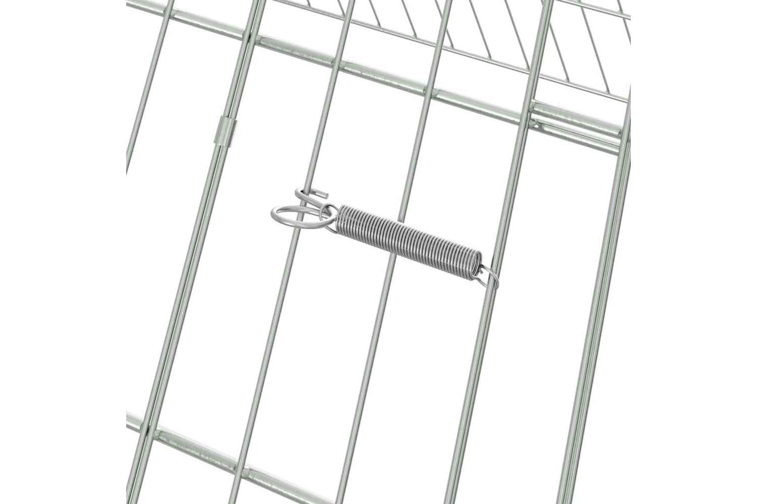 Vidaxl Chicken Cage Silver 430 X 100 X 85 Cm Galvanised Steel-8