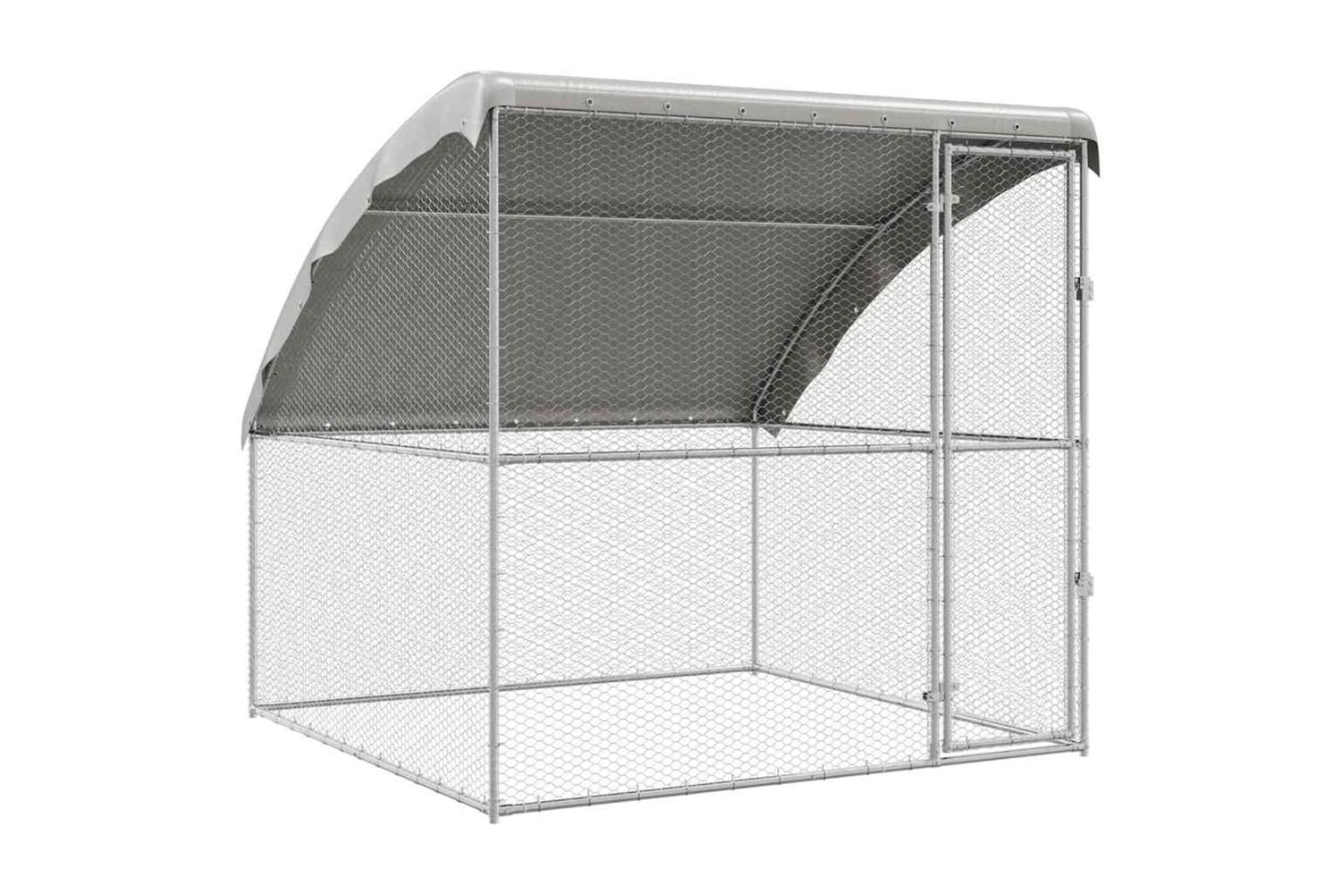 Vidaxl Chicken Cage Silver 2 X 2 X 2 M Galvanised Steel-2