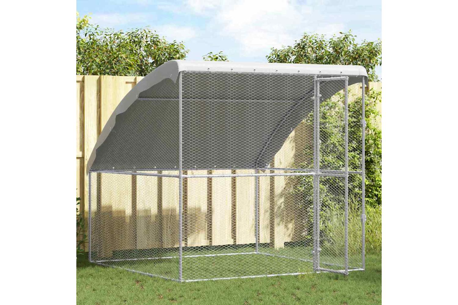 Vidaxl Chicken Cage Silver 2 X 2 X 2 M Galvanised Steel-3