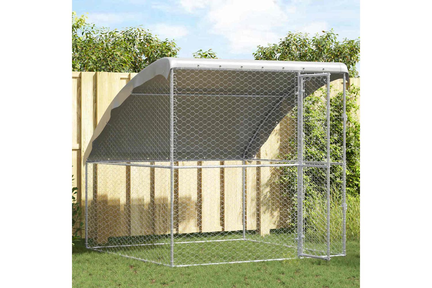 Vidaxl Dog Kennel With Storage Silver 2 X 2 X 2 M Steel-3