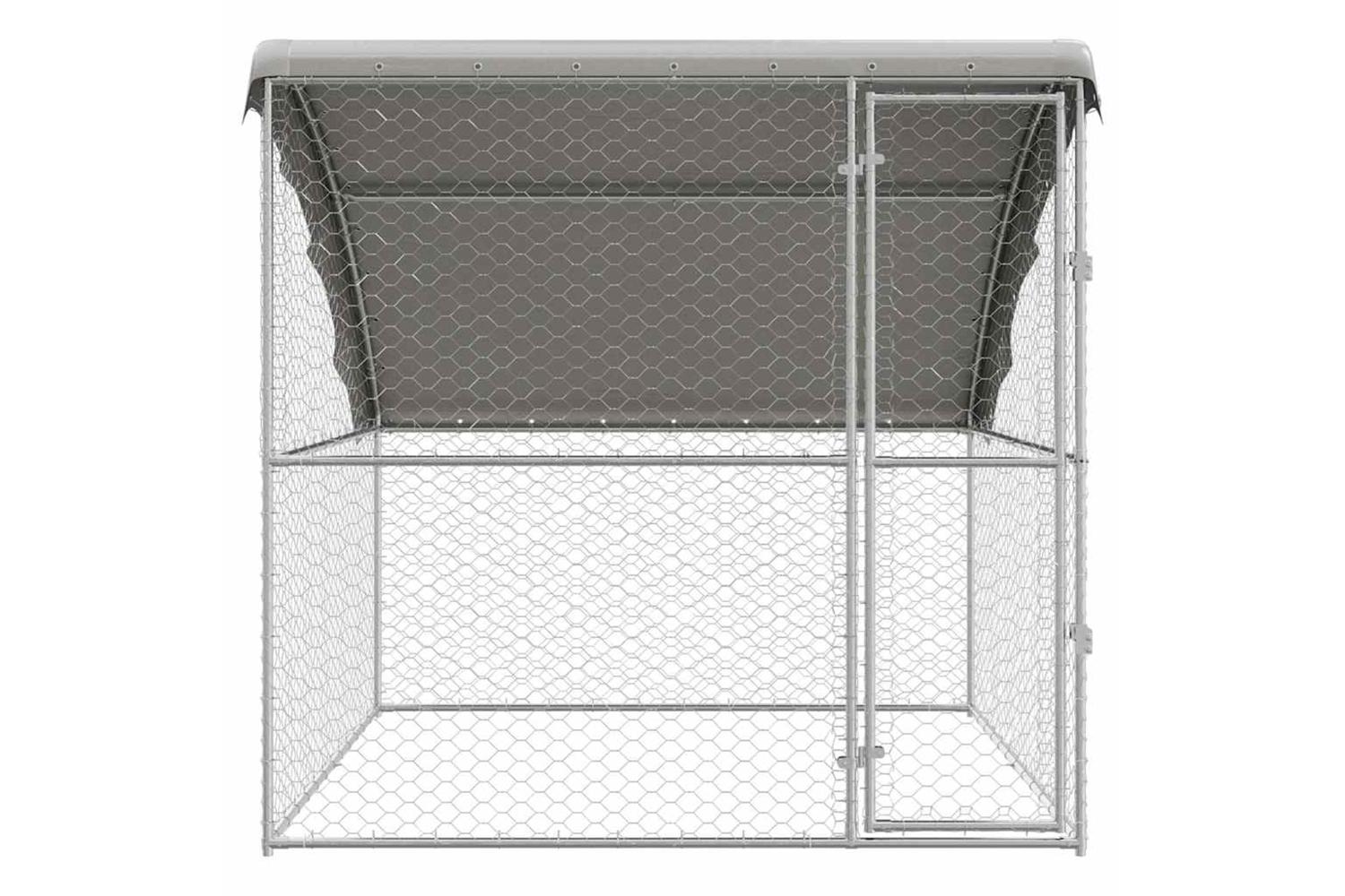 Vidaxl Dog Kennel With Storage Silver 2 X 2 X 2 M Steel-4