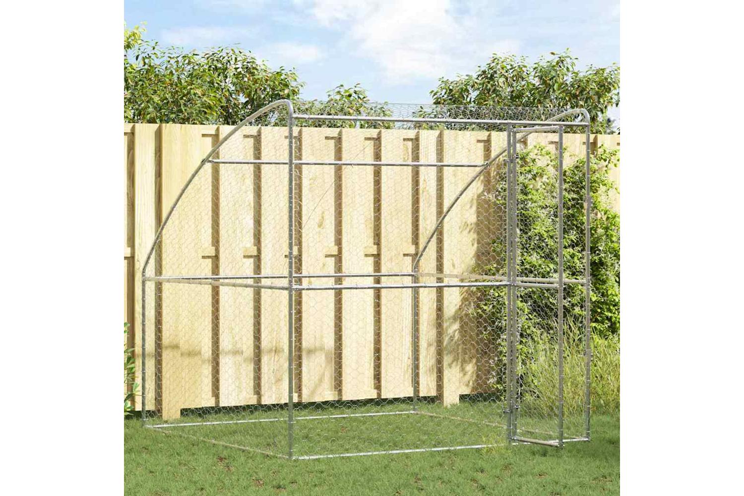 Vidaxl Dog Kennel With Storage Silver 2 X 2 X 2 M Steel-3
