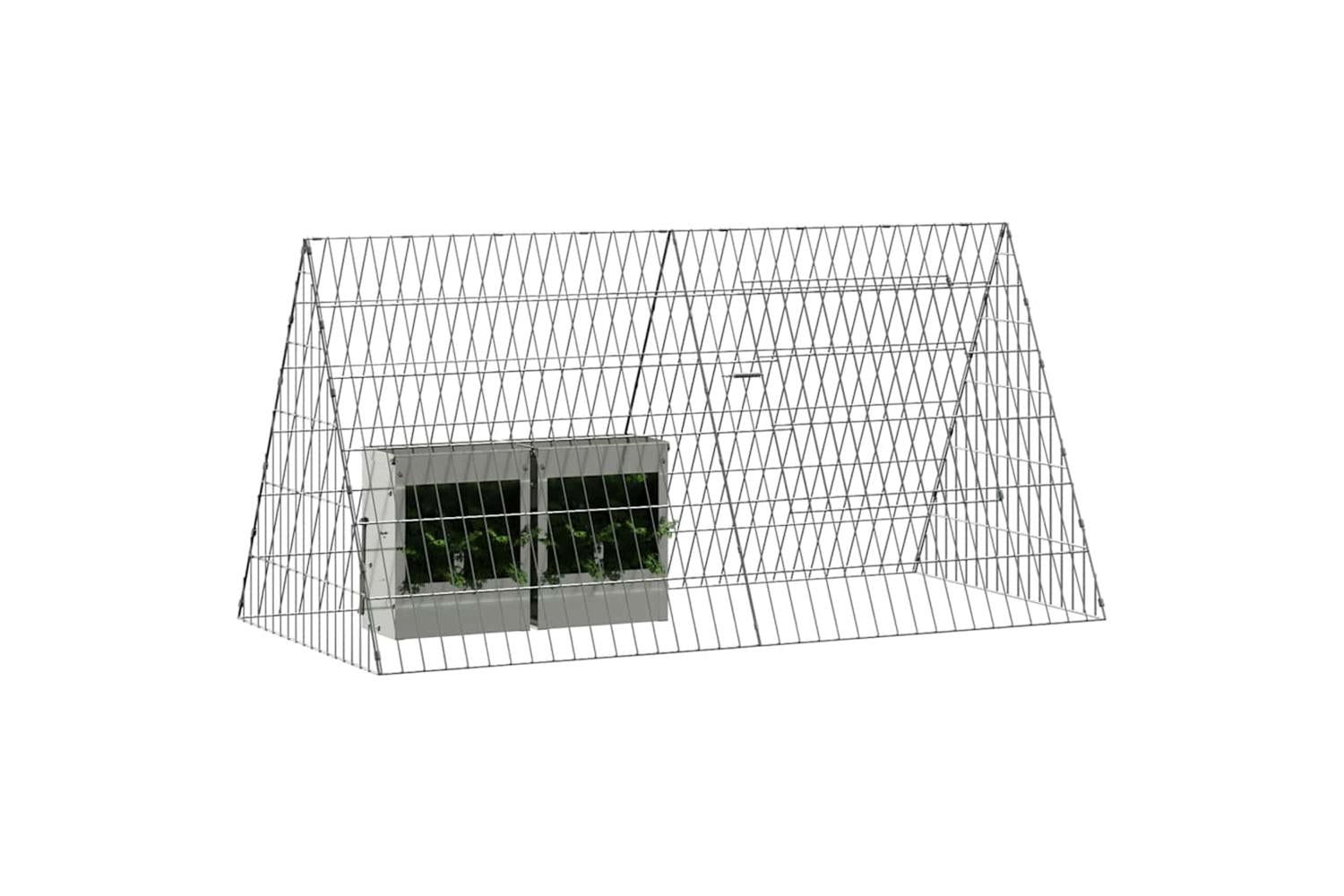 Vidaxl Rabbit Cage Silver 110 X 55 X 55 Cm Galvanised Steel-3