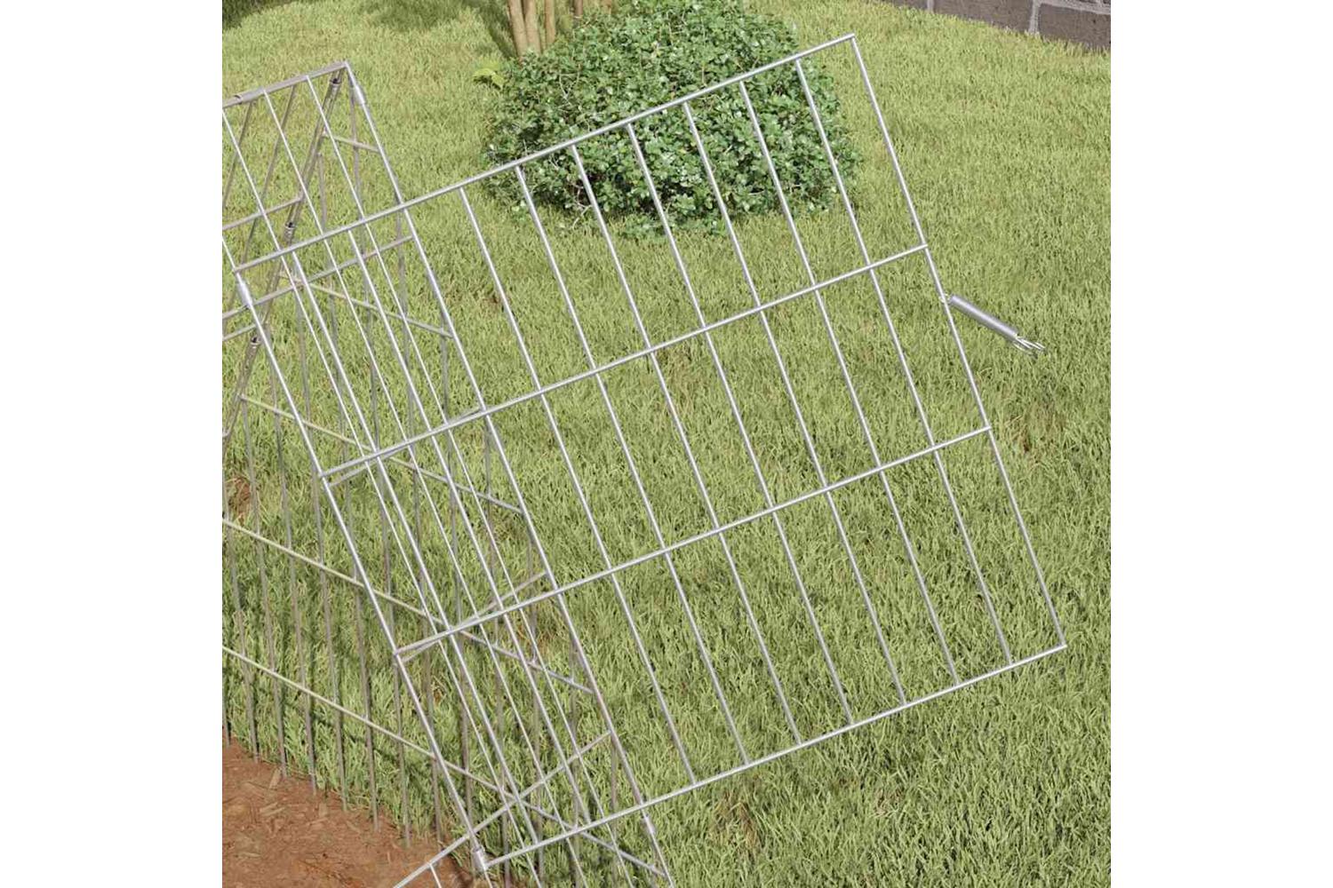 Vidaxl Rabbit Cage Silver 110 X 55 X 55 Cm Galvanised Steel-4