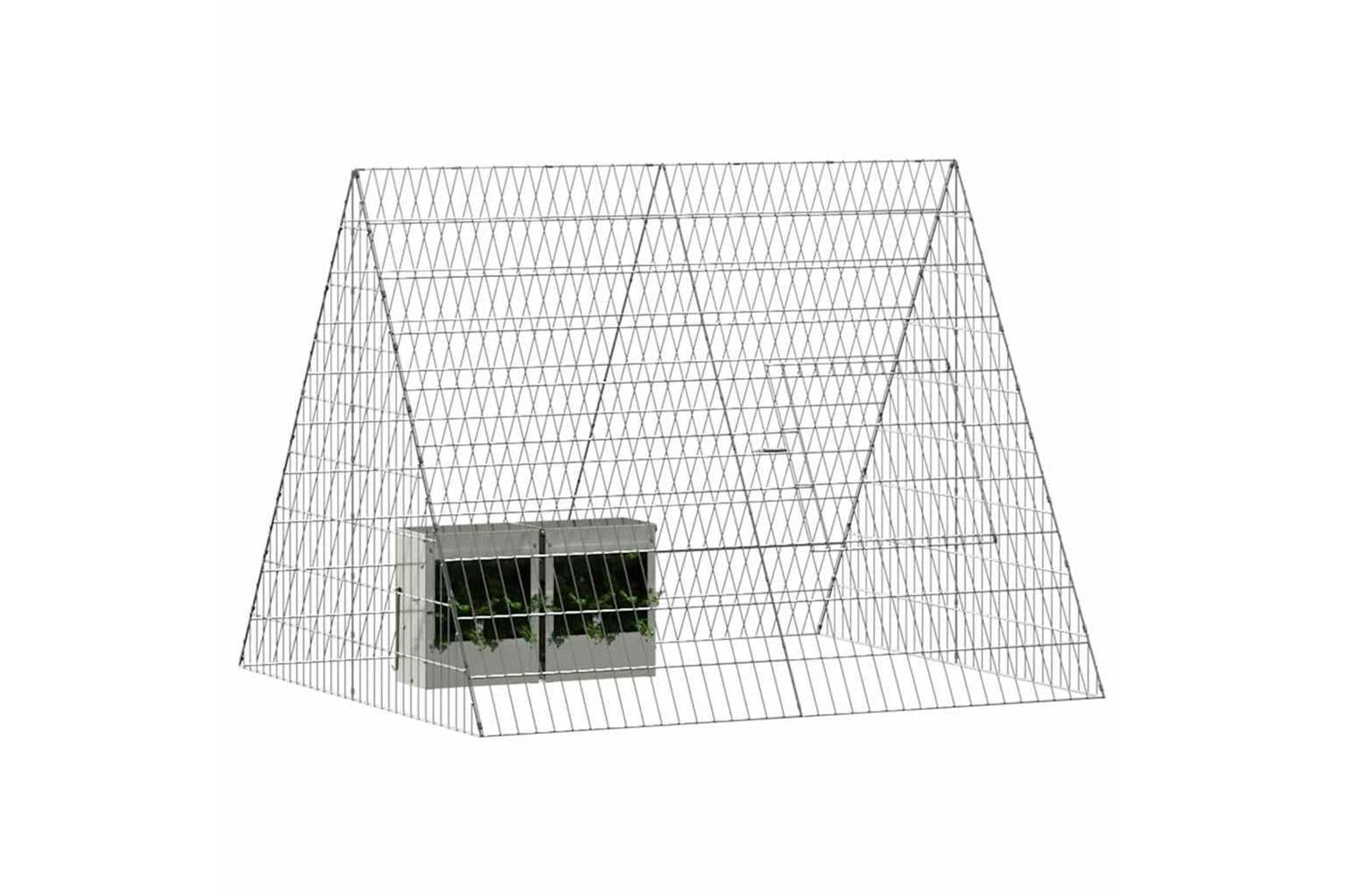 Vidaxl Rabbit Cage Silver 110 X 100 X 85 Cm Galvanised Steel-3