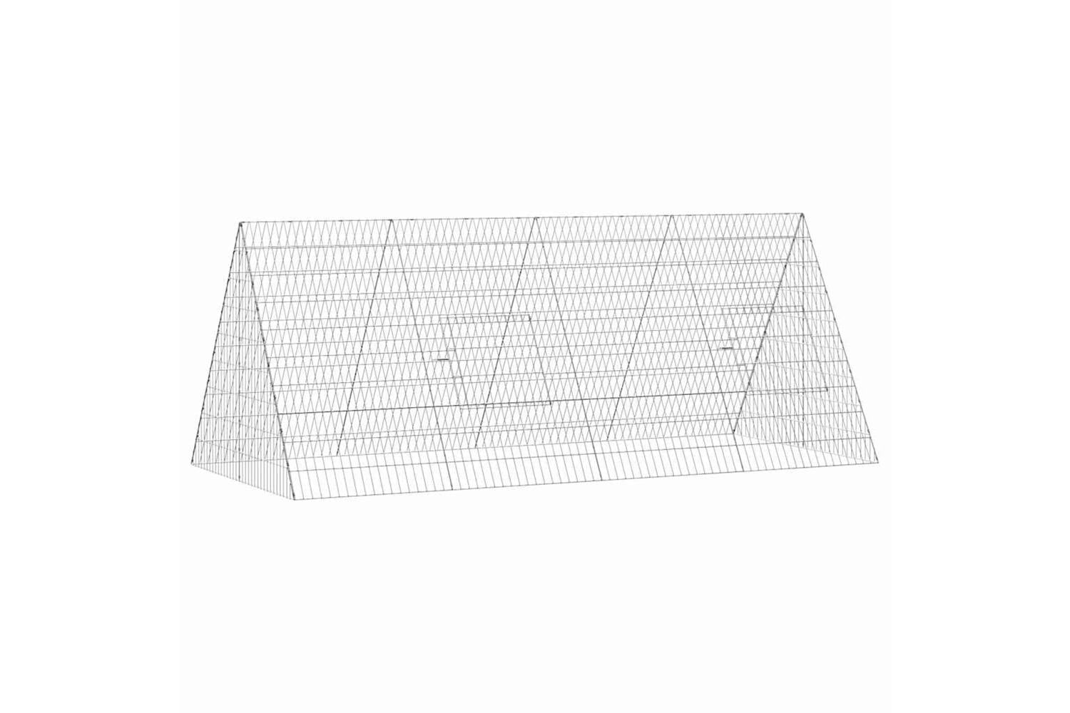 Vidaxl Rabbit Cage Silver 215 X 100 X 85 Cm Galvanised Steel-2