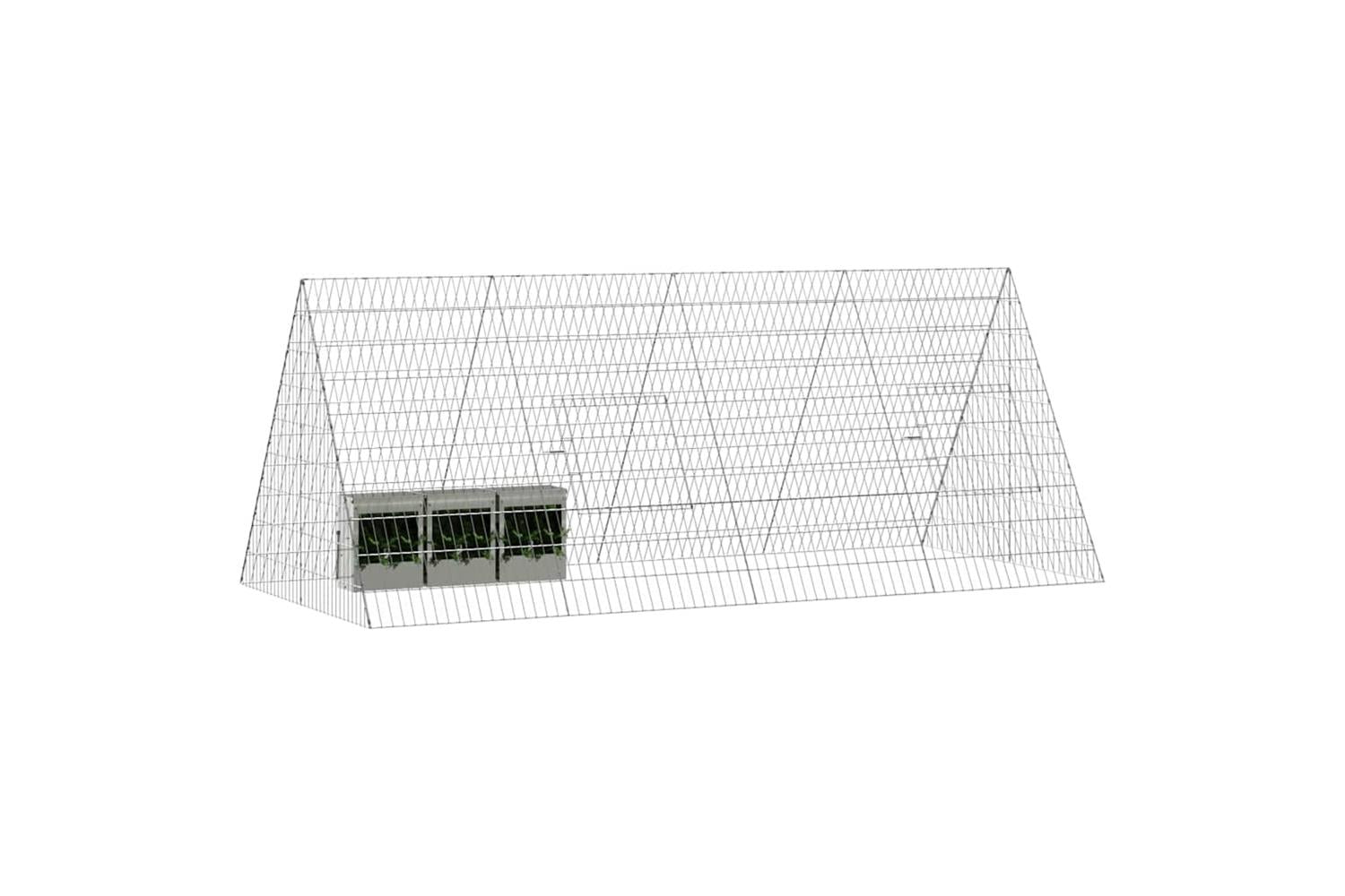 Vidaxl Rabbit Cage Silver 215 X 100 X 85 Cm Galvanised Steel-3