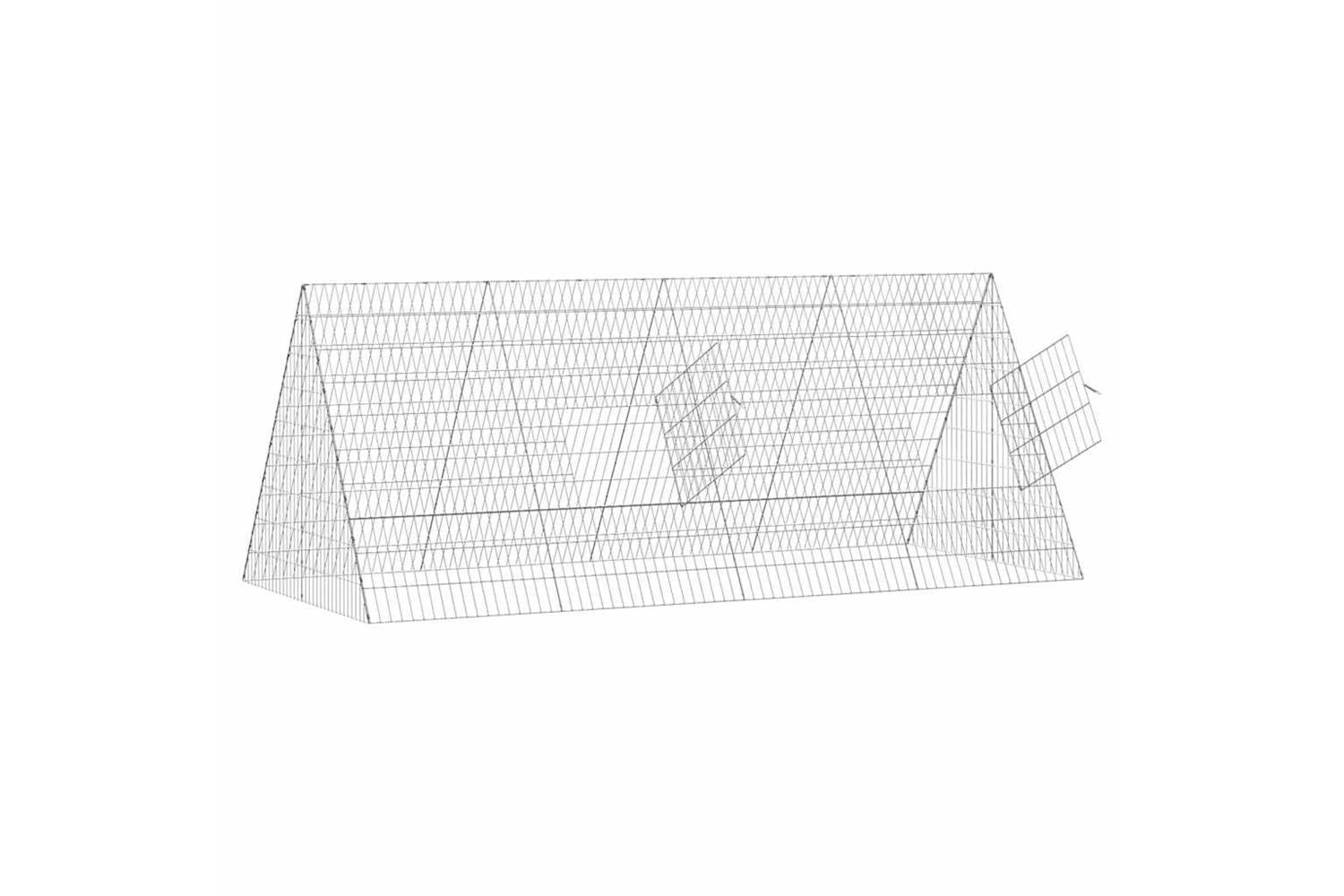 Vidaxl Rabbit Cage Silver 215 X 100 X 85 Cm Galvanised Steel-5