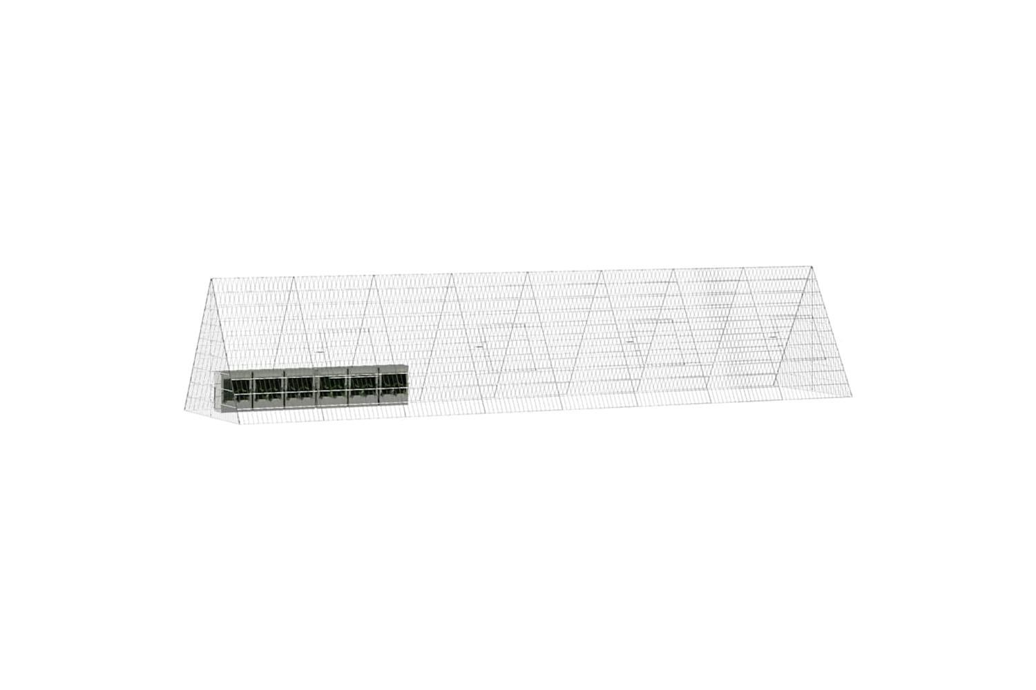 Vidaxl Rabbit Cage Silver 430 X 100 X 85 Cm Galvanised Steel-3