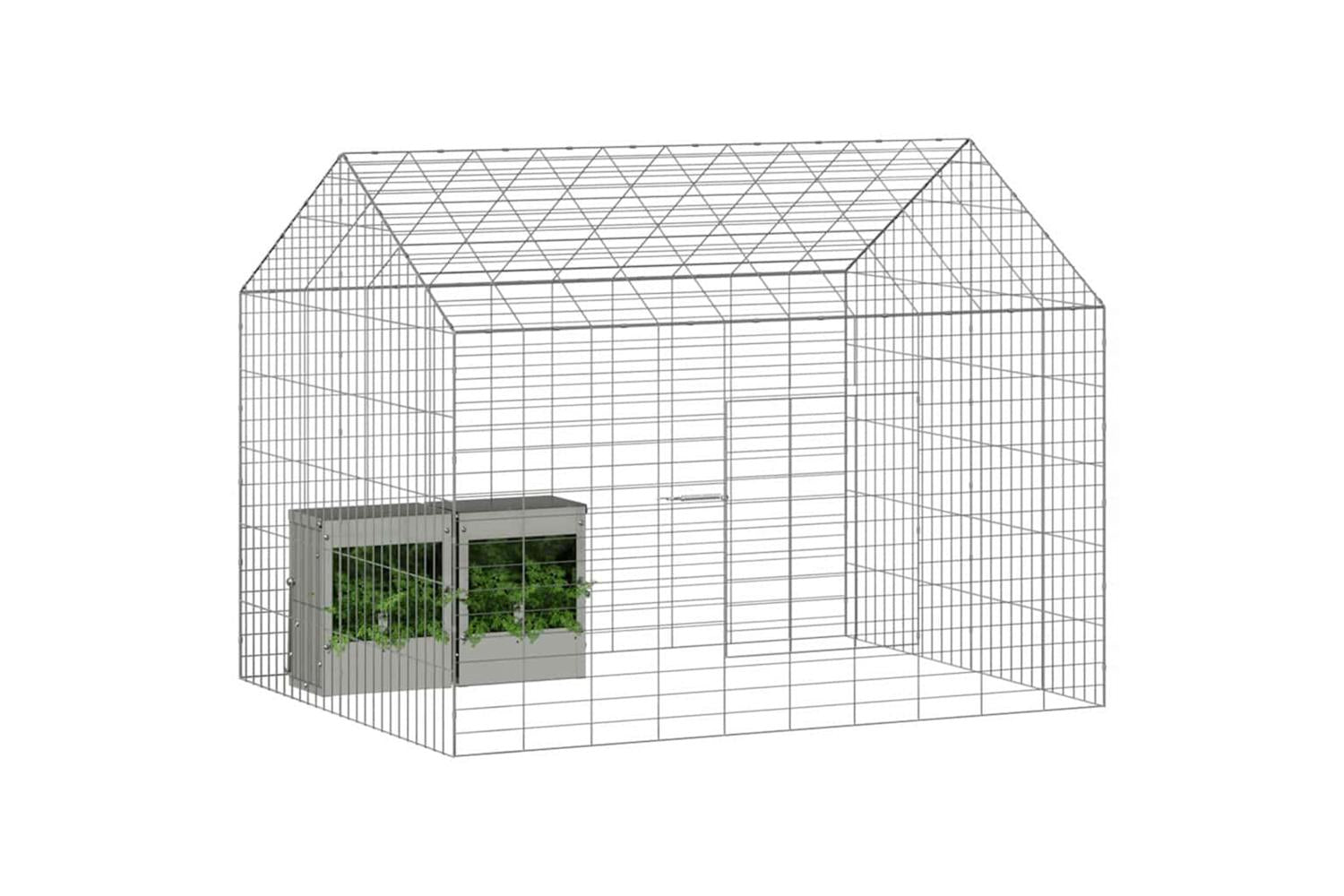 Vidaxl Rabbit Cage Silver 100 X 78 X 78 Cm Galvanised Steel-3