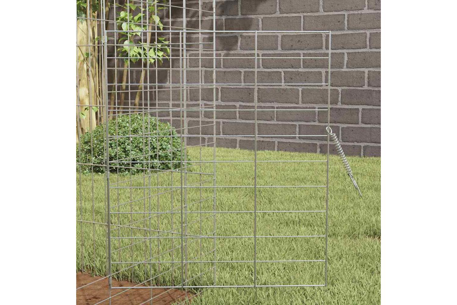 Vidaxl Rabbit Cage Silver 100 X 78 X 78 Cm Galvanised Steel-5