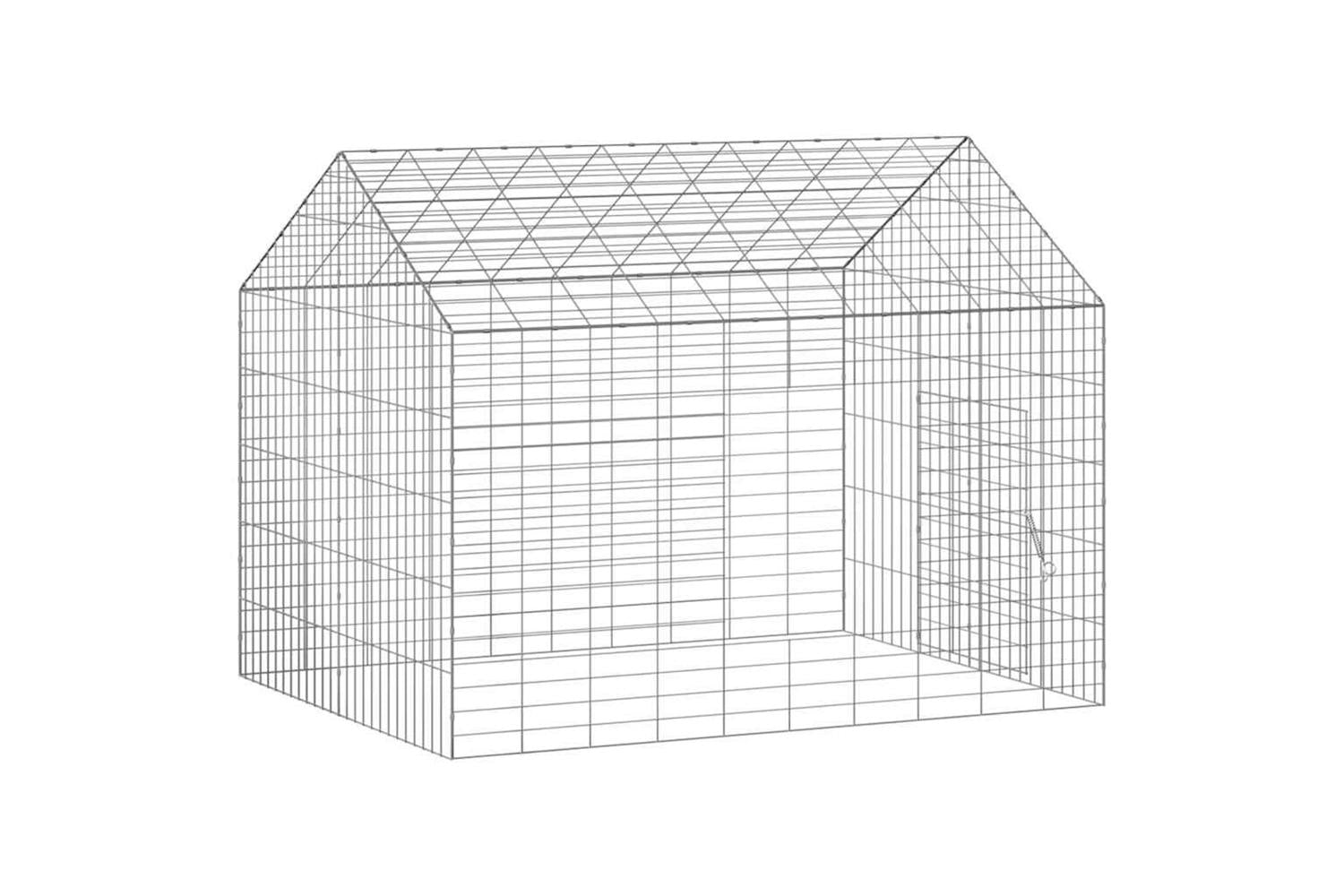 Vidaxl Rabbit Cage Silver 100 X 78 X 78 Cm Galvanised Steel-6