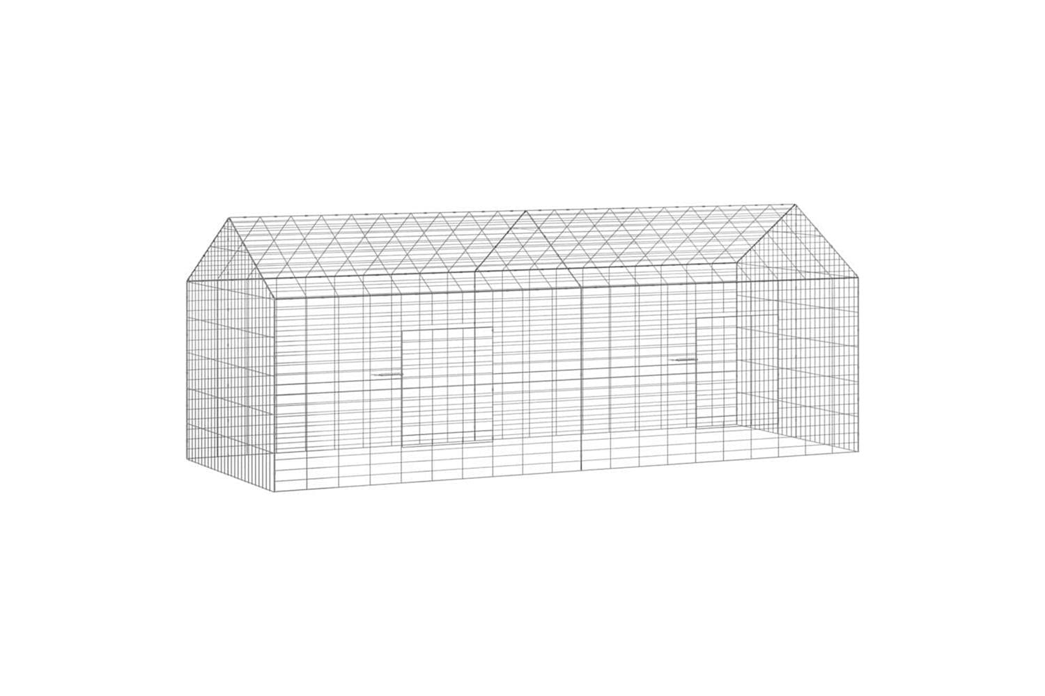 Vidaxl Rabbit Cage Silver 200 X 78 X 78 Cm Galvanised Steel-2