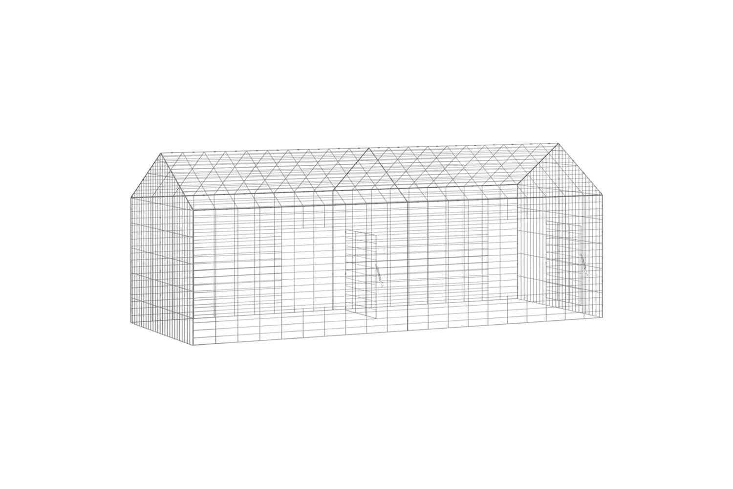 Vidaxl Rabbit Cage Silver 200 X 78 X 78 Cm Galvanised Steel-6