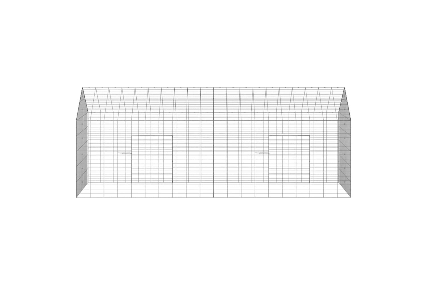 Vidaxl Rabbit Cage Silver 200 X 78 X 78 Cm Galvanised Steel-7