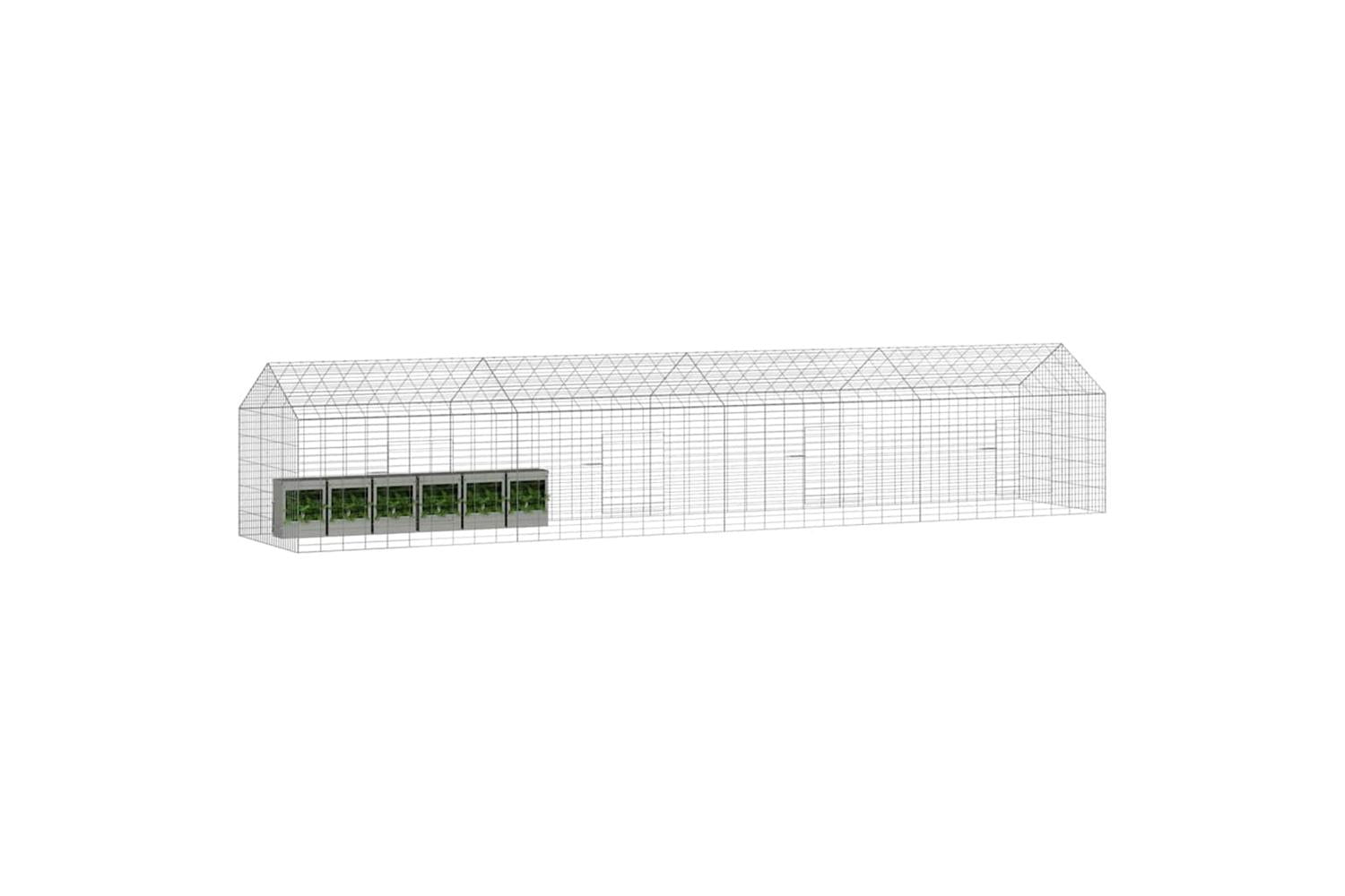 Vidaxl Rabbit Cage Silver 400 X 78 X 78 Cm Galvanised Steel-2