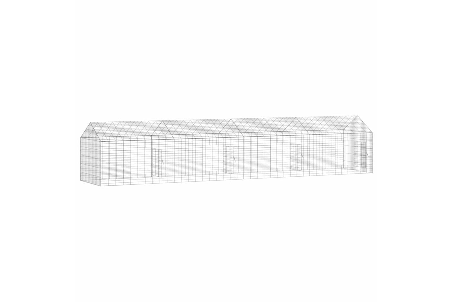 Vidaxl Rabbit Cage Silver 400 X 78 X 78 Cm Galvanised Steel-5