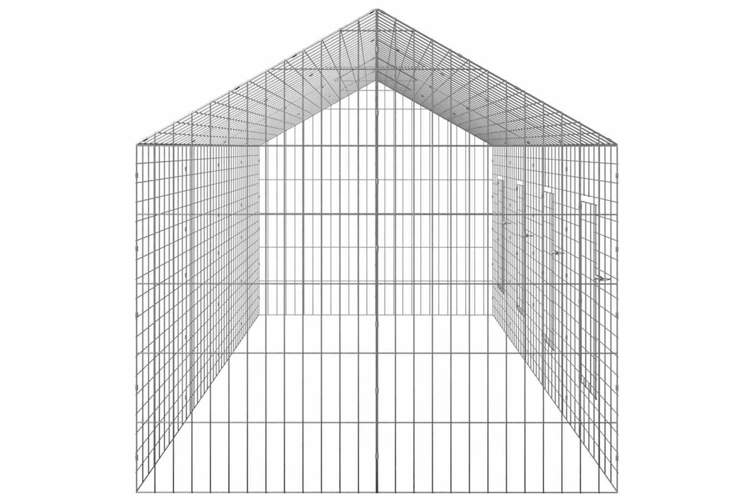 Vidaxl Rabbit Cage Silver 400 X 78 X 78 Cm Galvanised Steel-7