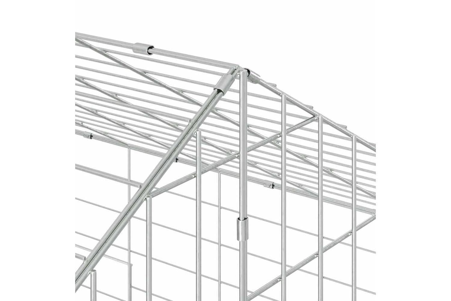 Vidaxl Rabbit Cage Silver 400 X 78 X 78 Cm Galvanised Steel-10