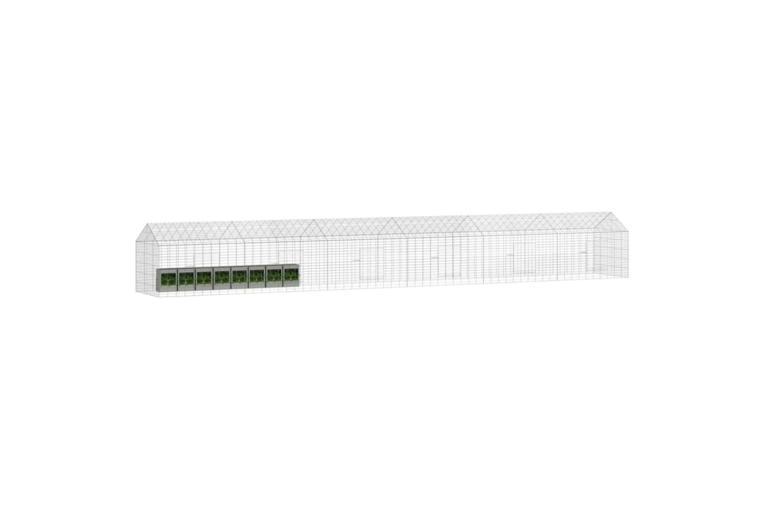 Vidaxl Rabbit Cage Silver 600 X 78 X 78 Cm Galvanised Steel-3