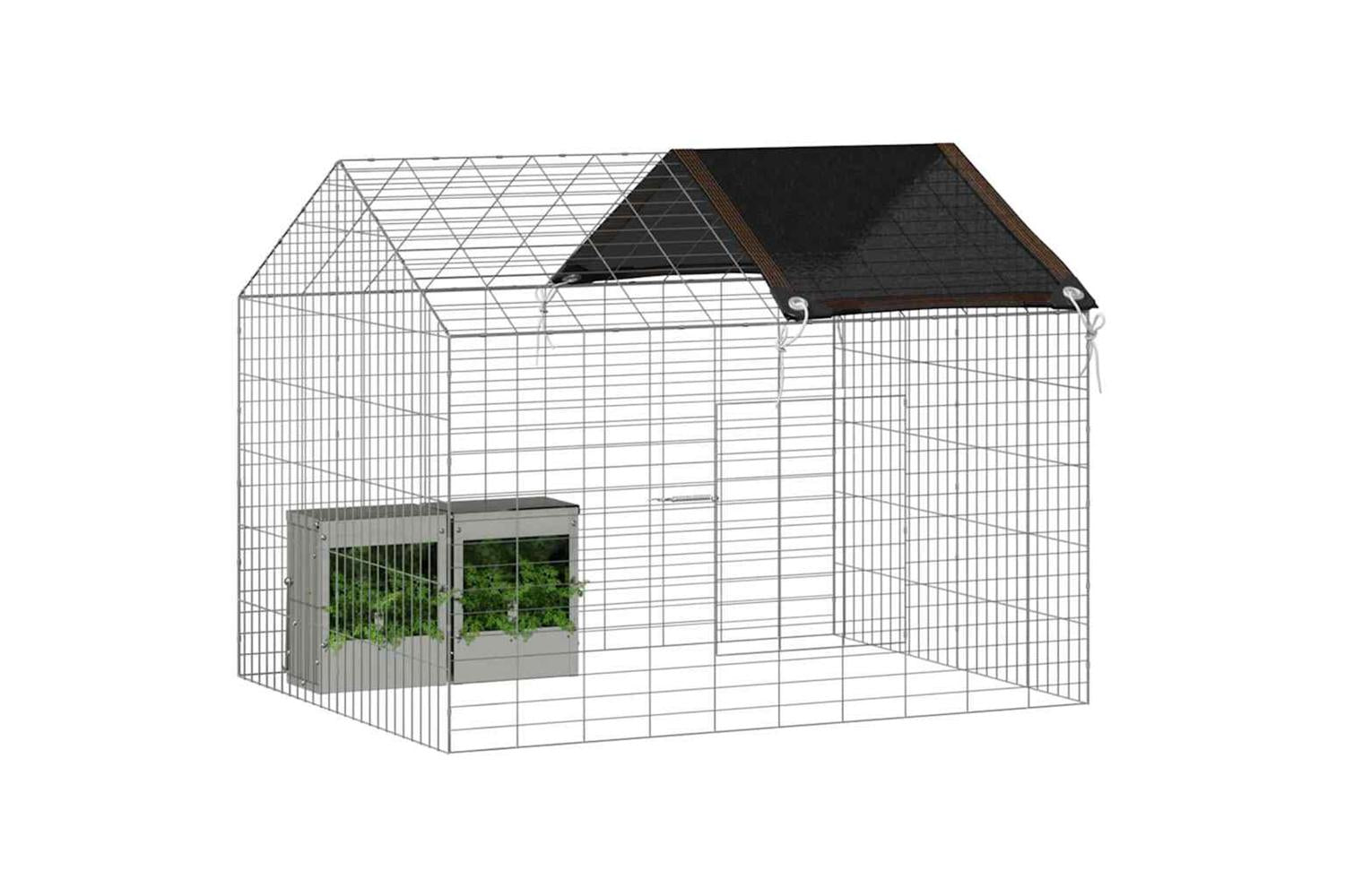 Vidaxl Rabbit Cage Silver 100 X 78 X 78 Cm Galvanised Steel-3
