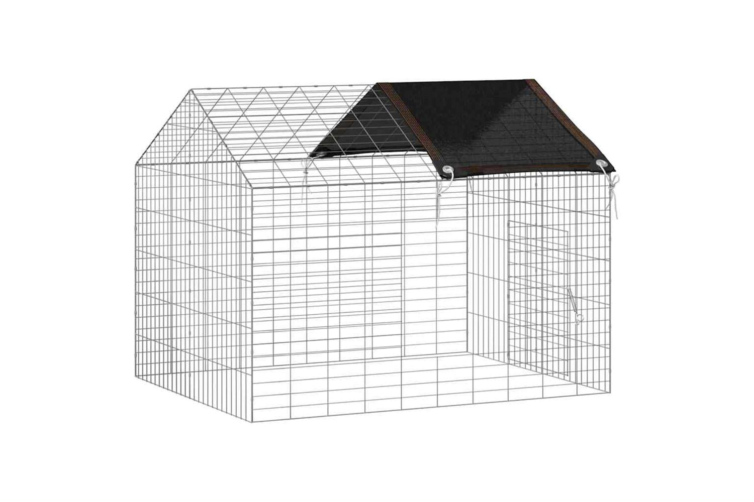 Vidaxl Rabbit Cage Silver 100 X 78 X 78 Cm Galvanised Steel-6