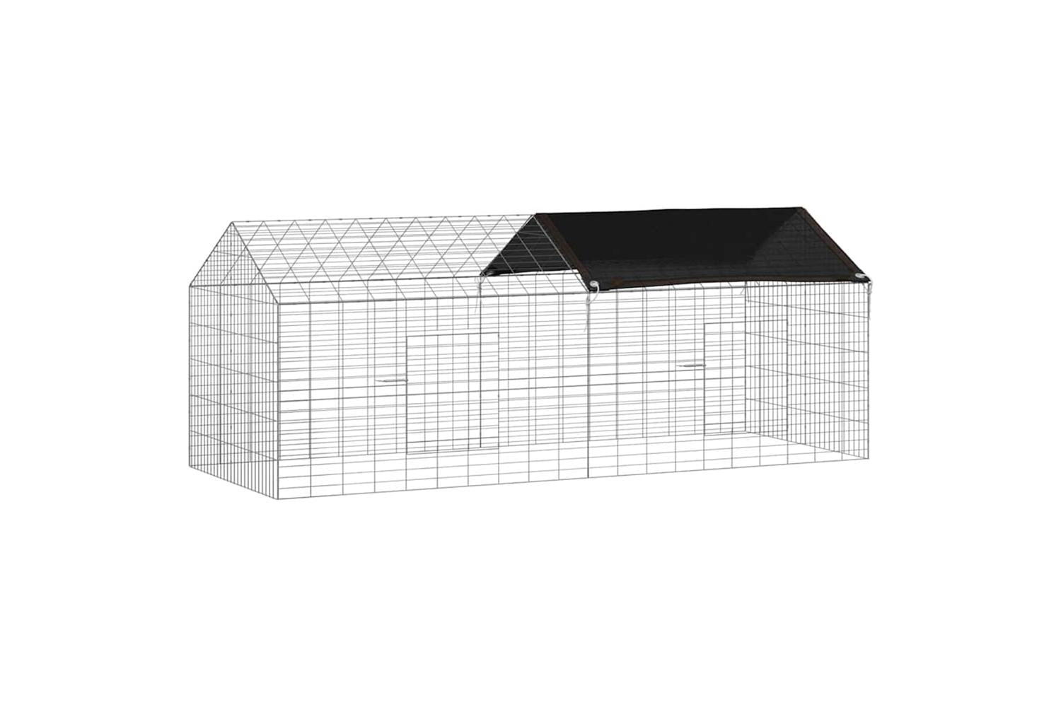Vidaxl Rabbit Cage Silver 200 X 78 X 78 Cm Galvanised Steel-2
