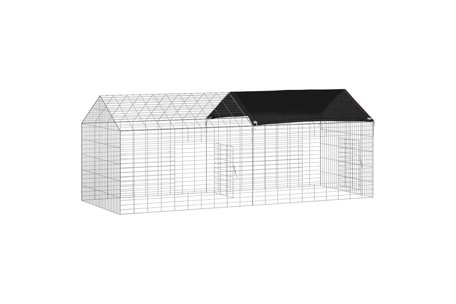 Vidaxl Rabbit Cage Silver 200 X 78 X 78 Cm Galvanised Steel-6