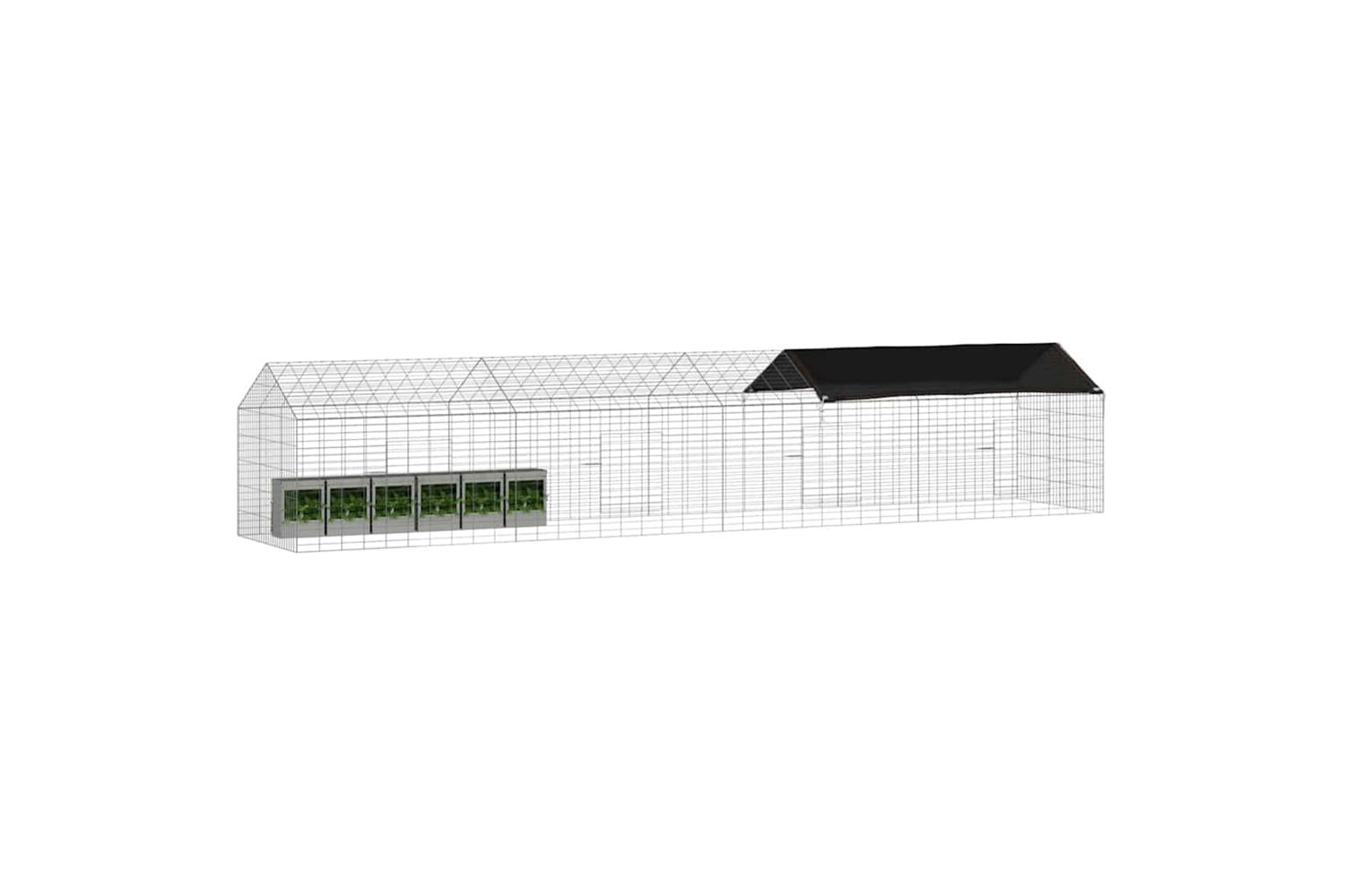 Vidaxl Rabbit Cage Silver 400 X 78 X 78 Cm Galvanised Steel-3