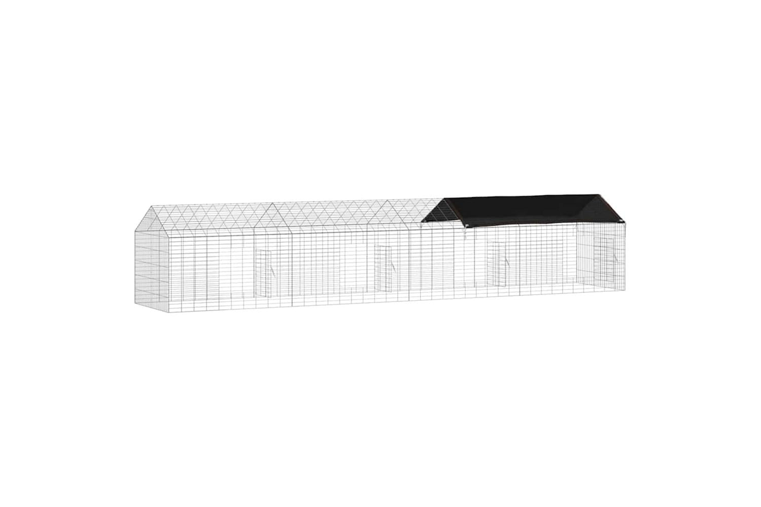 Vidaxl Rabbit Cage Silver 400 X 78 X 78 Cm Galvanised Steel-6