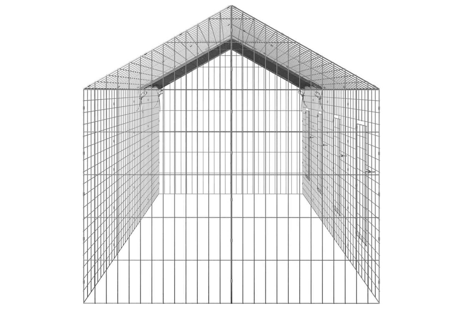 Vidaxl Rabbit Cage Silver 400 X 78 X 78 Cm Galvanised Steel-9