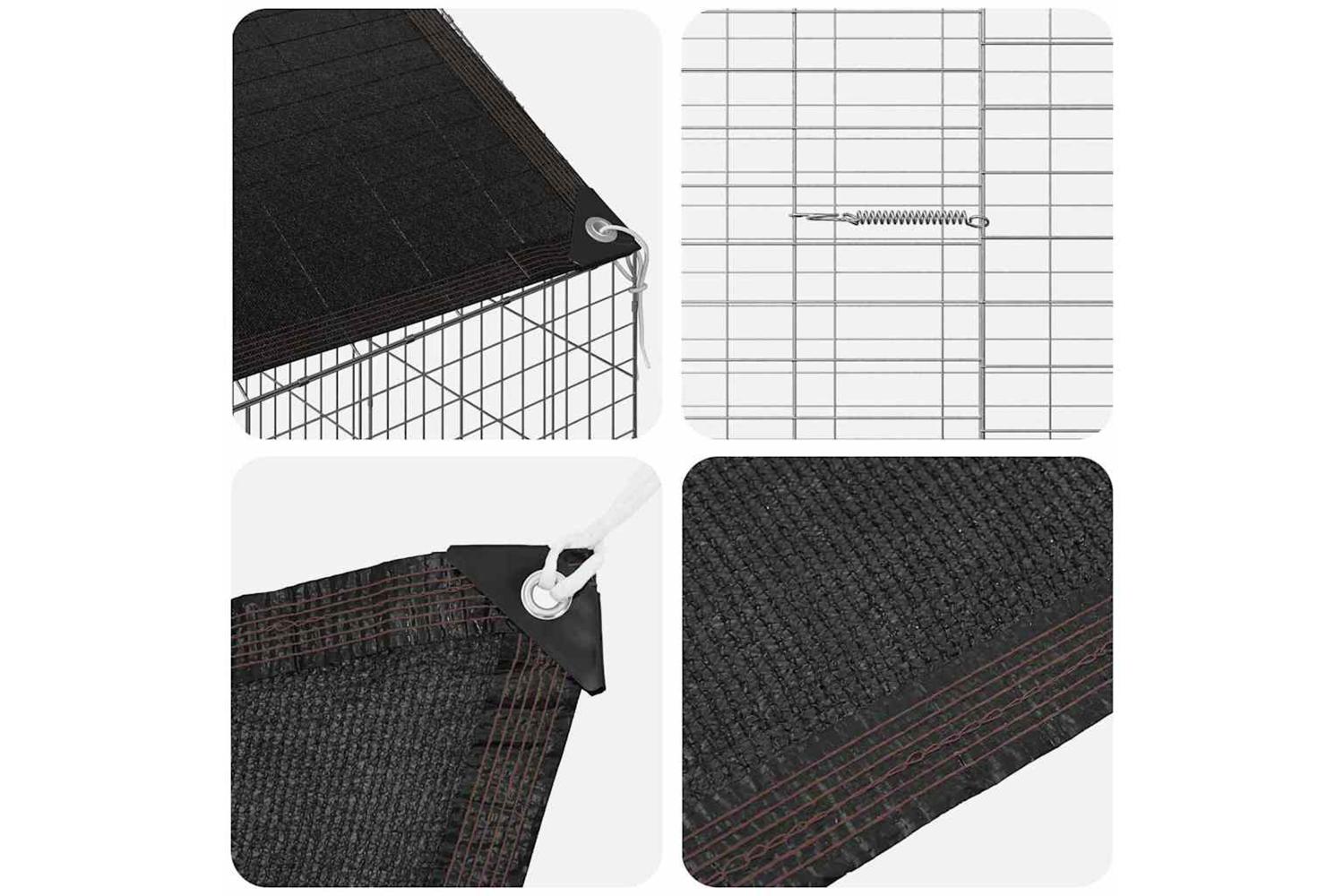 Vidaxl Rabbit Cage Silver 400 X 78 X 78 Cm Galvanised Steel-10