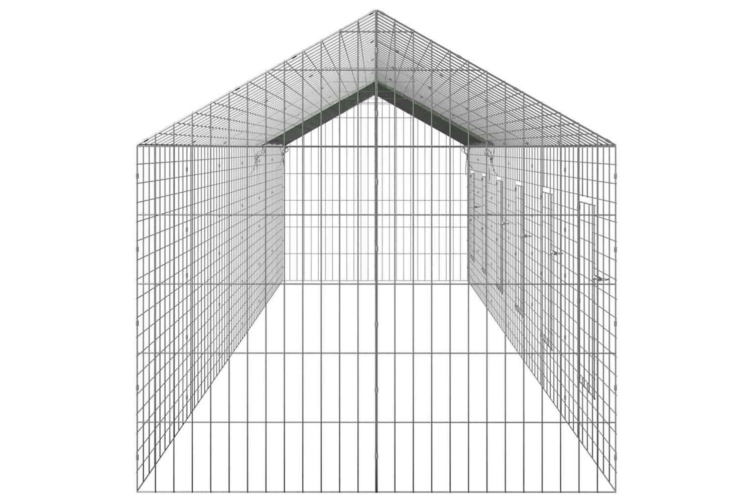 Vidaxl Rabbit Cage Silver 600 X 78 X 78 Cm Galvanised Steel-9