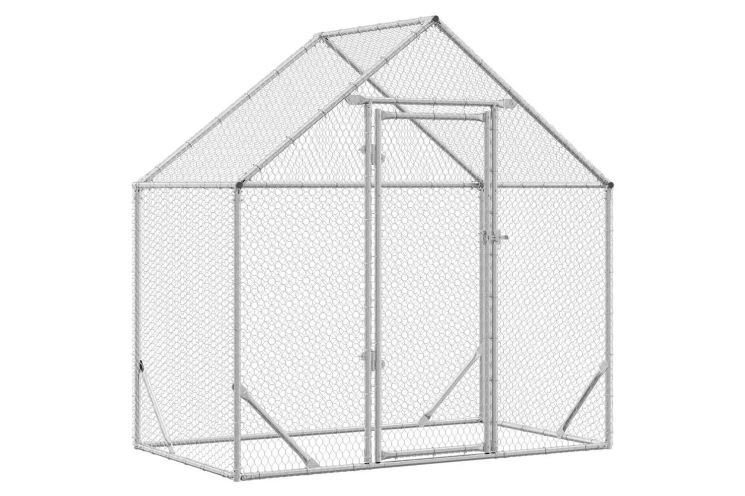 Vidaxl Chicken Cage Silver 170 X 100 X 177 Cm Galvanised Steel-2