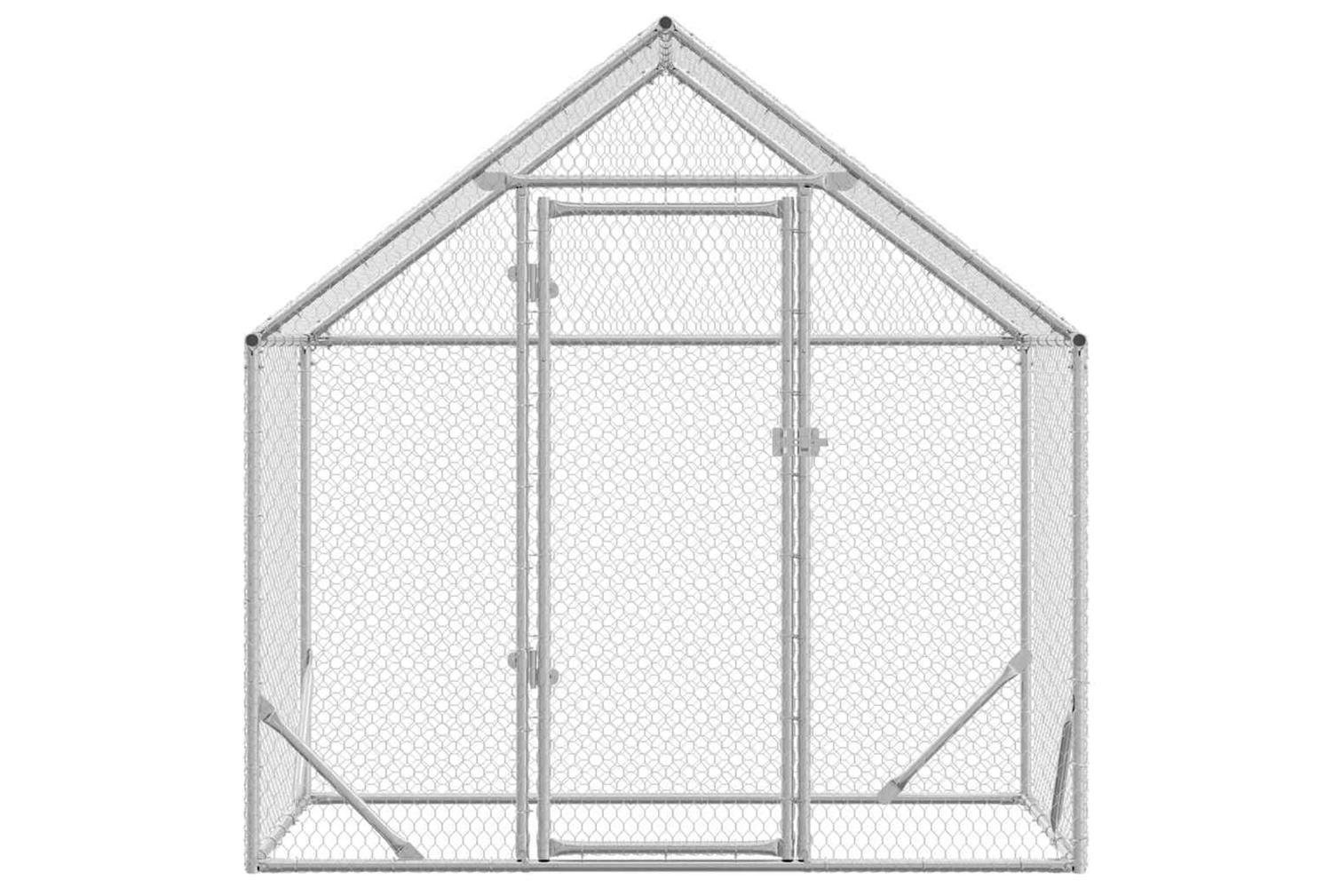 Vidaxl Chicken Cage Silver 170 X 100 X 177 Cm Galvanised Steel-4