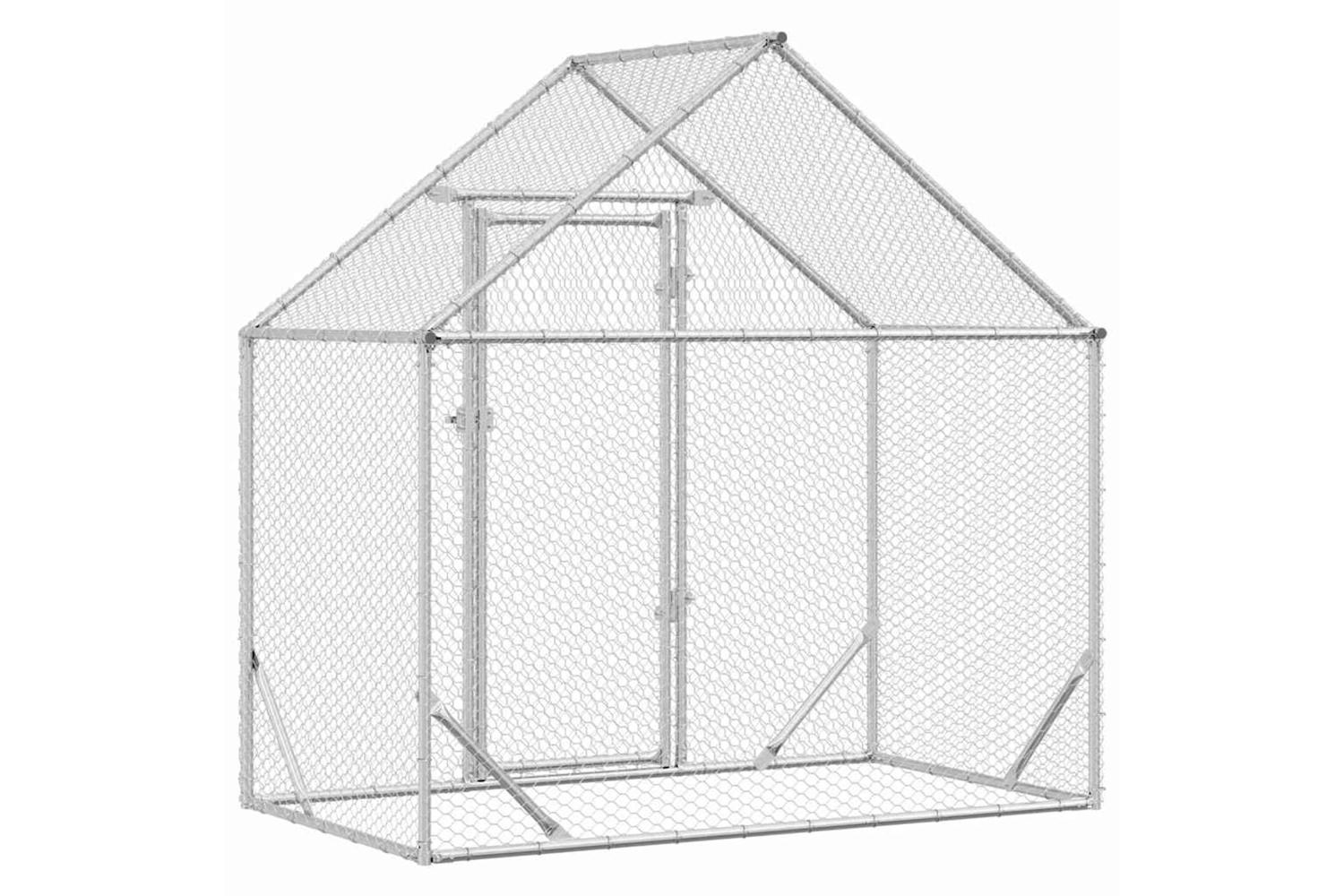 Vidaxl Chicken Cage Silver 170 X 100 X 177 Cm Galvanised Steel-6